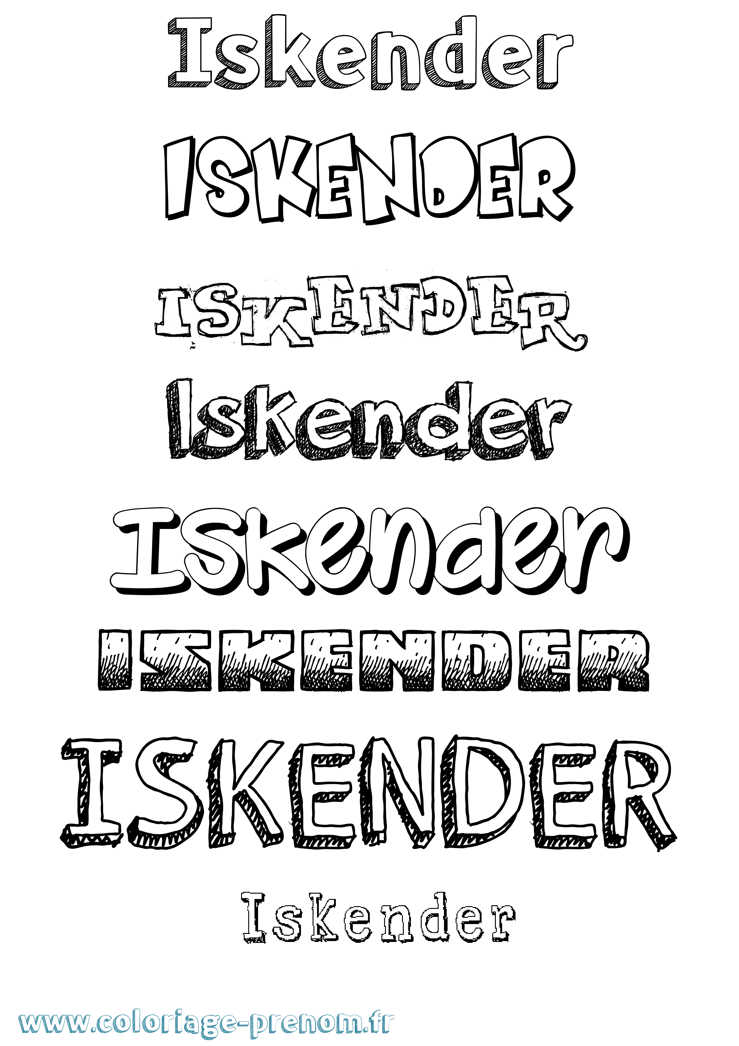 Coloriage Iskender Dessiné Coloriage prénom Iskender Dessiné