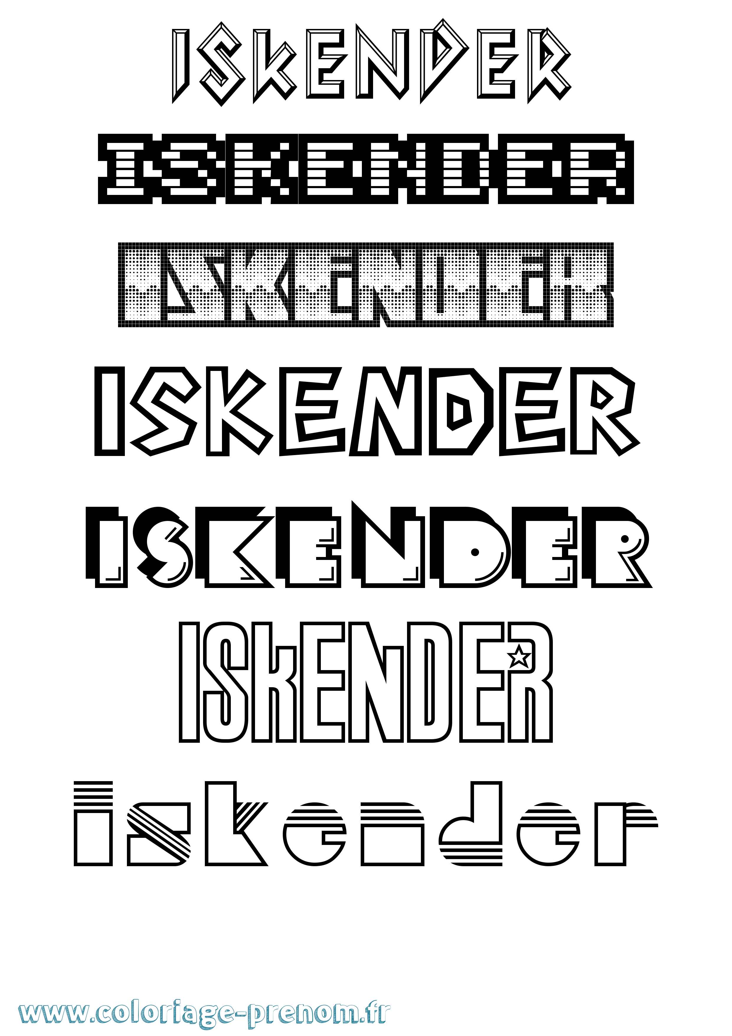 Coloriage Iskender Jeux Vidéos Coloriage prénom Iskender Jeux Vidéos
