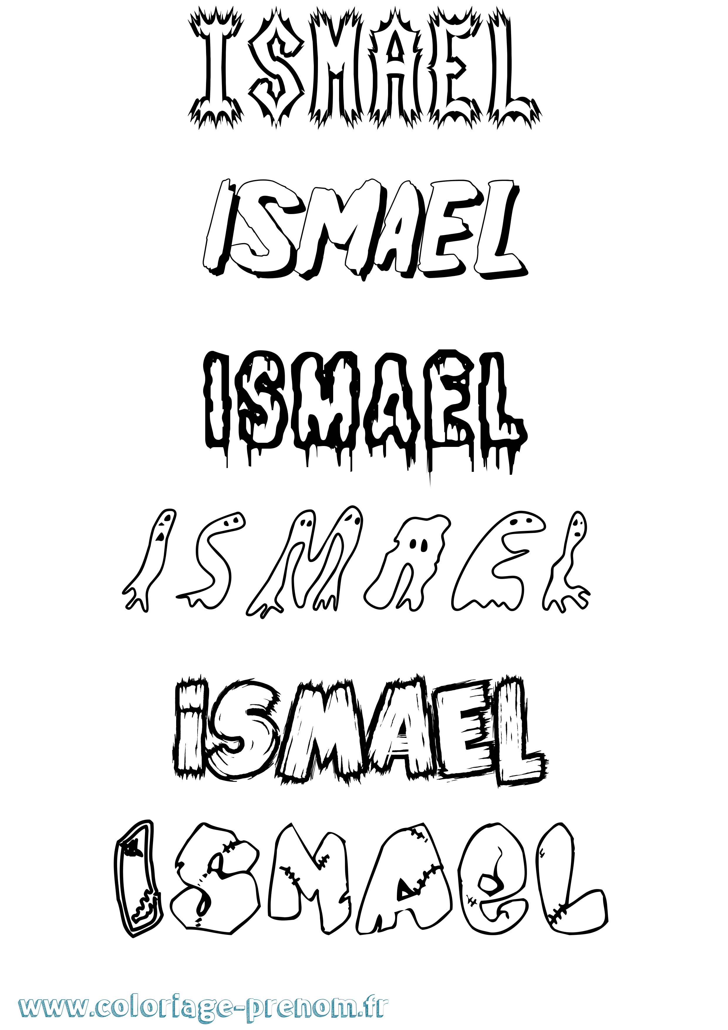 Coloriage prénom Ismael Frisson