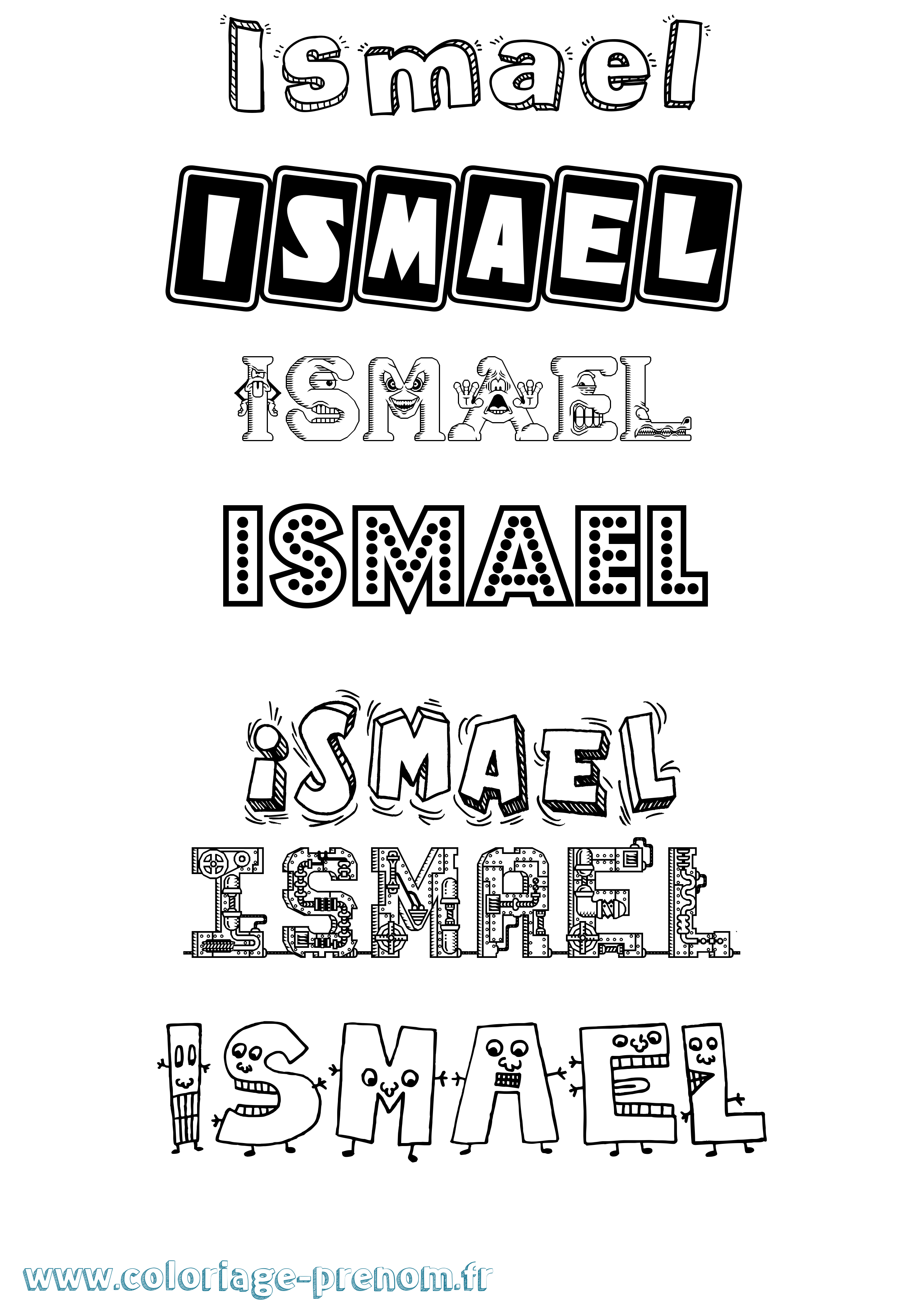 Coloriage prénom Ismael Fun