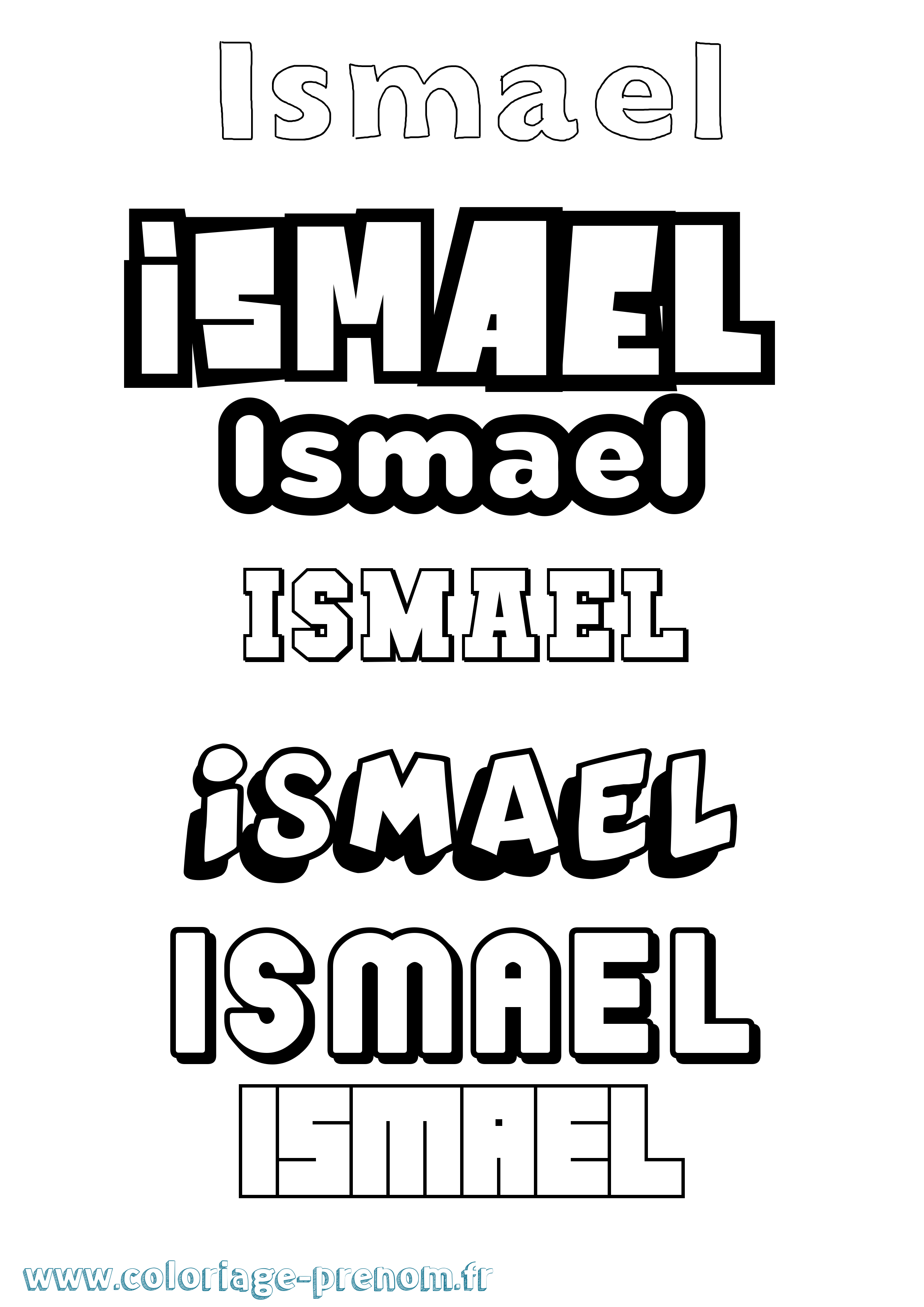 Coloriage prénom Ismael Simple