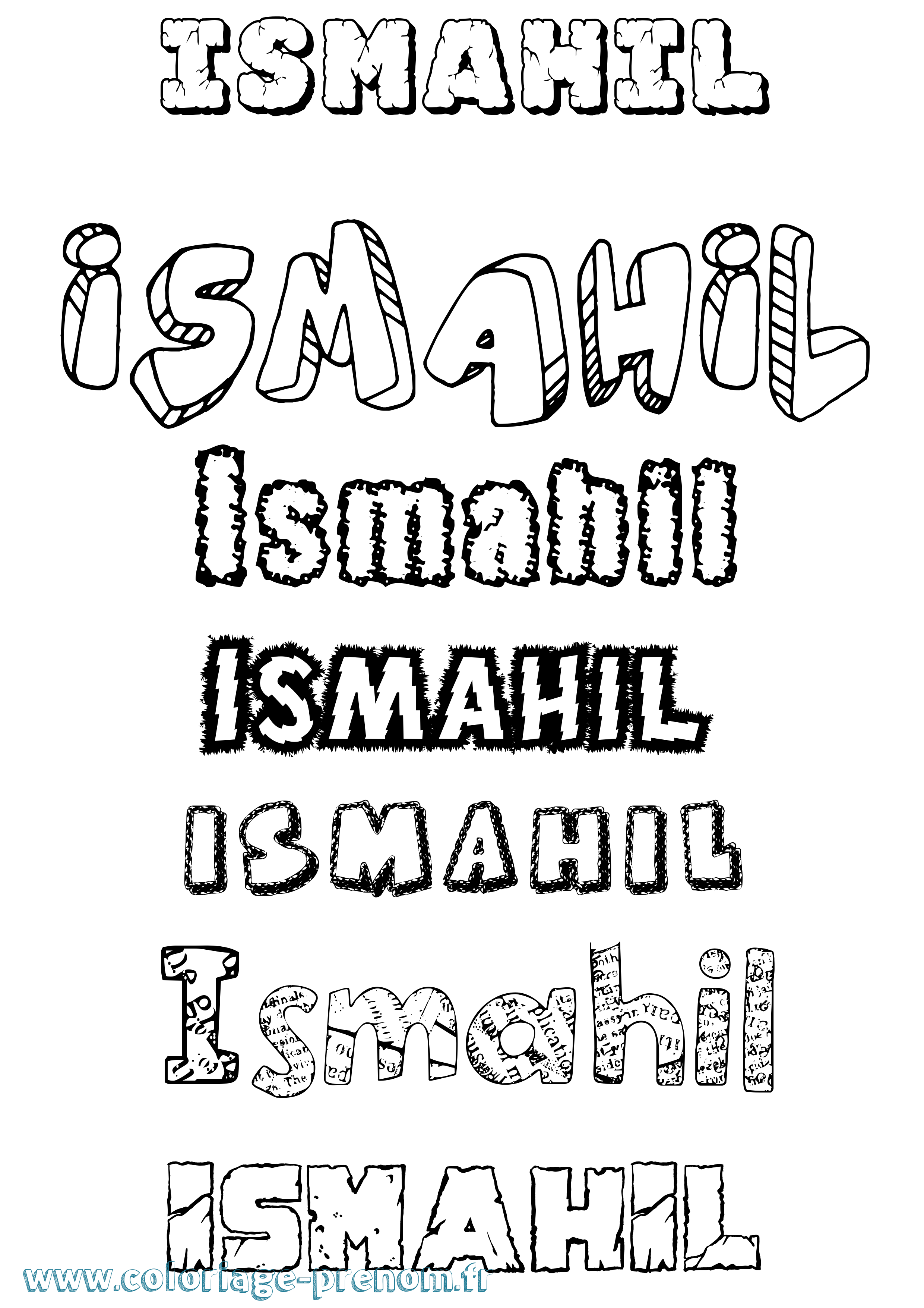 Coloriage Ismahil Destructuré Coloriage prénom Ismahil Destructuré