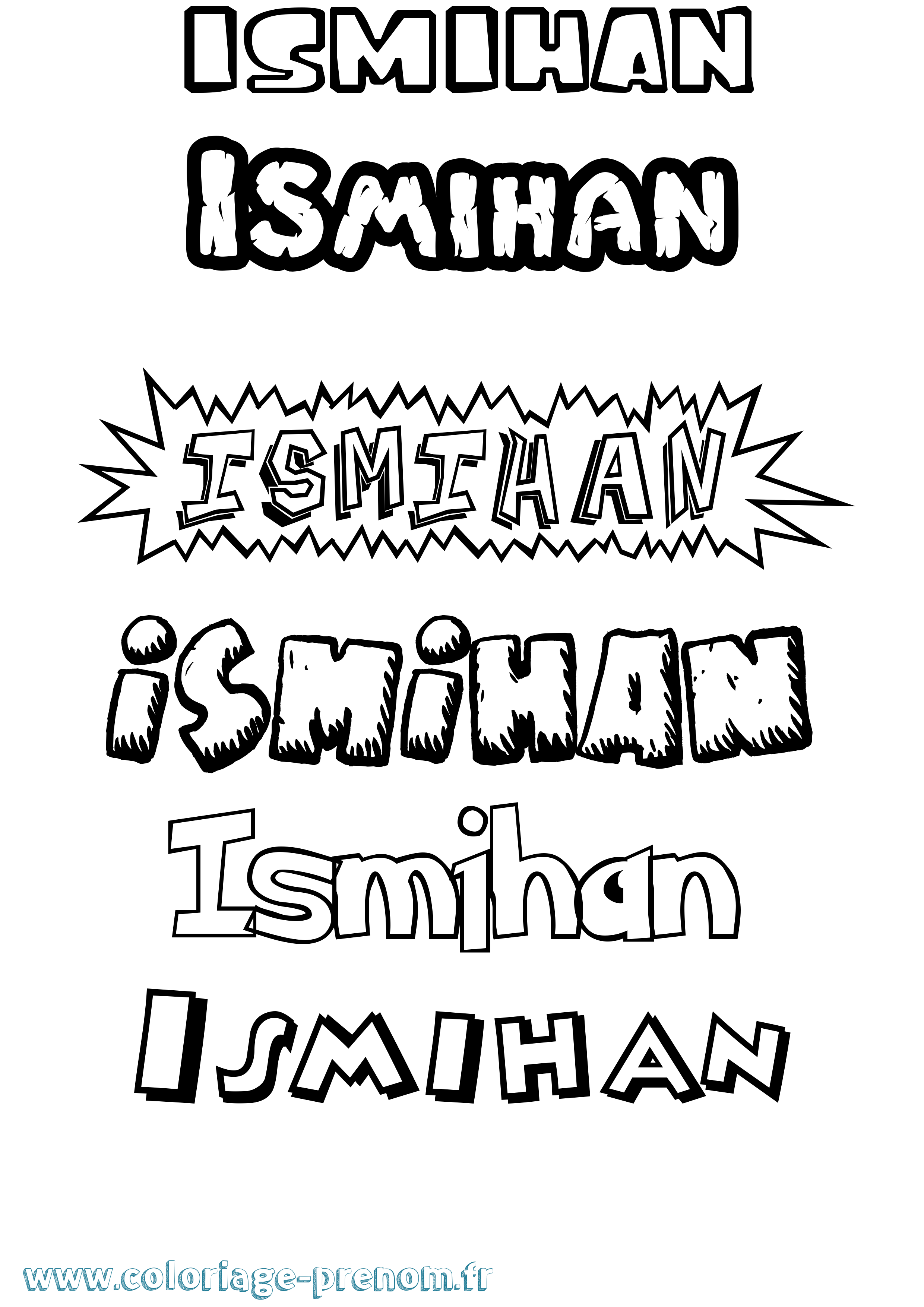 Coloriage prénom Ismihan Dessin Animé