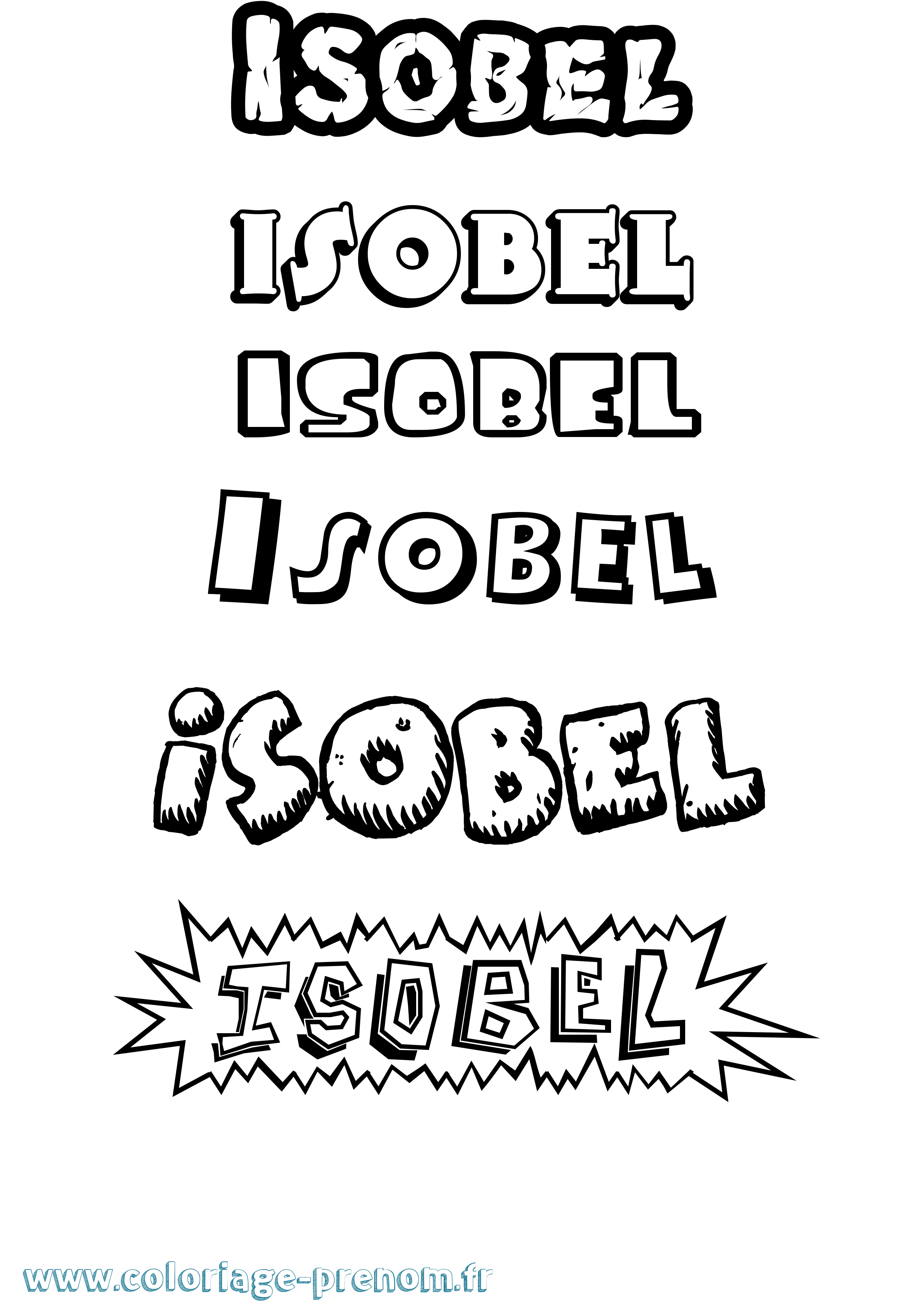 Coloriage prénom Isobel Dessin Animé
