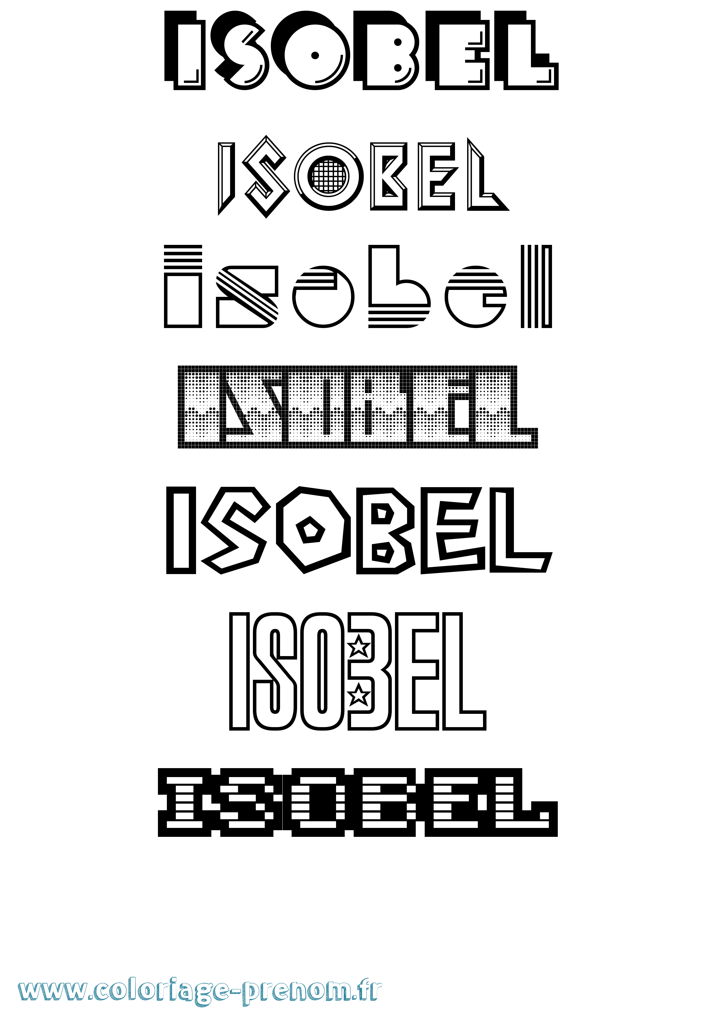 Coloriage prénom Isobel Jeux Vidéos
