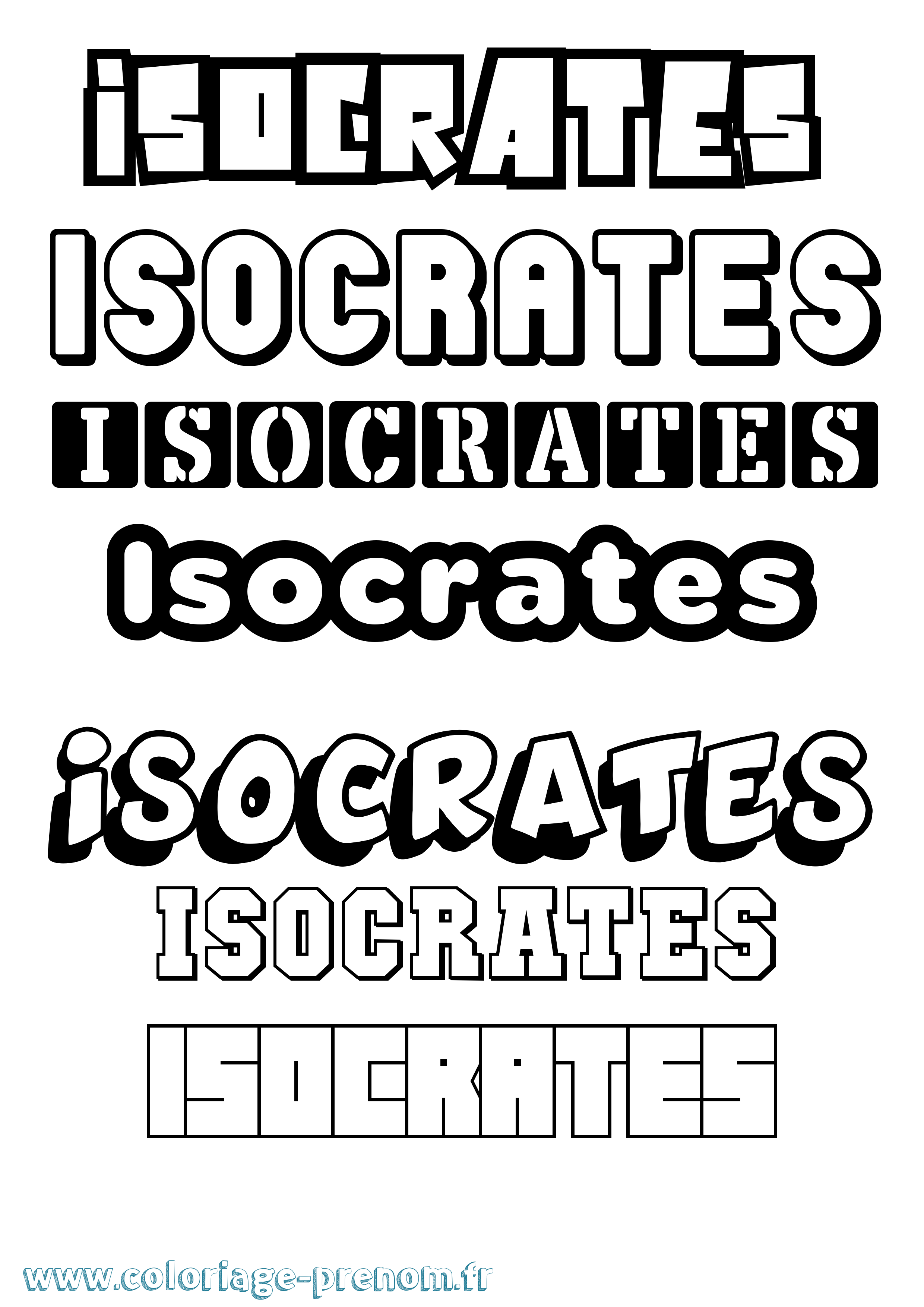 Coloriage prénom Isocrates Simple