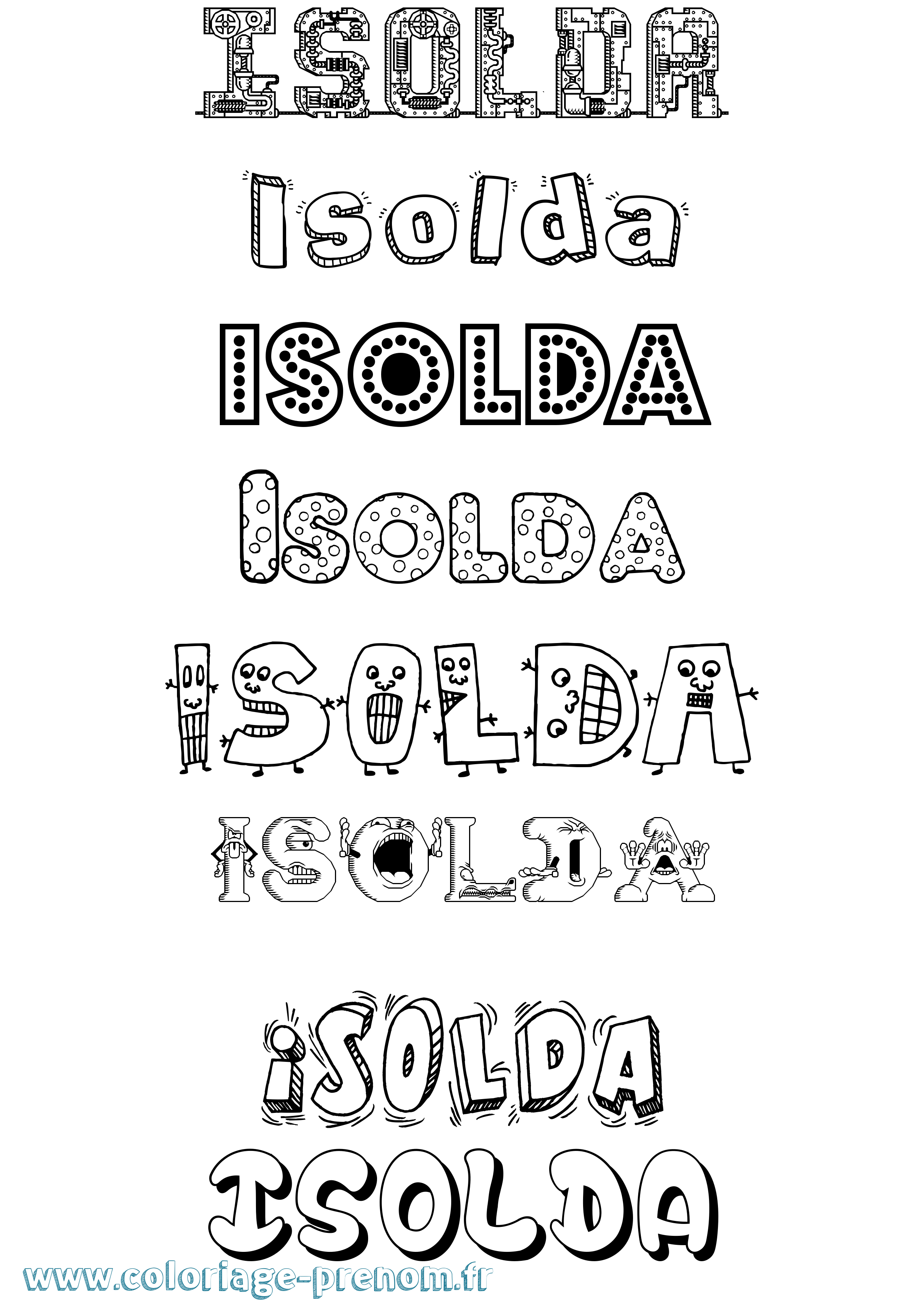 Coloriage prénom Isolda Fun