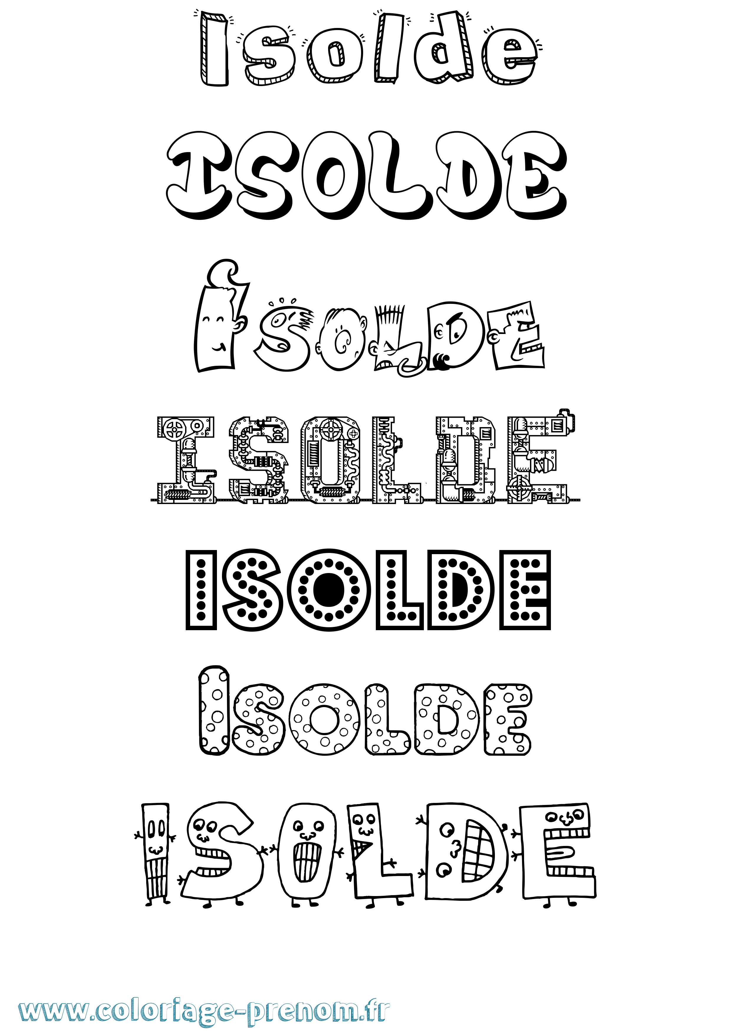 Coloriage Isolde Fun Coloriage prénom Isolde Fun