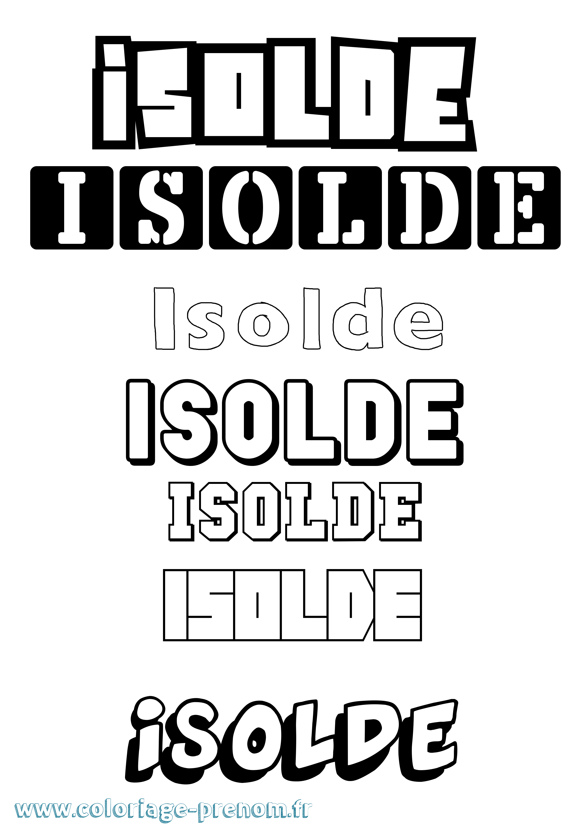 Coloriage Isolde Simple Coloriage prénom Isolde Simple