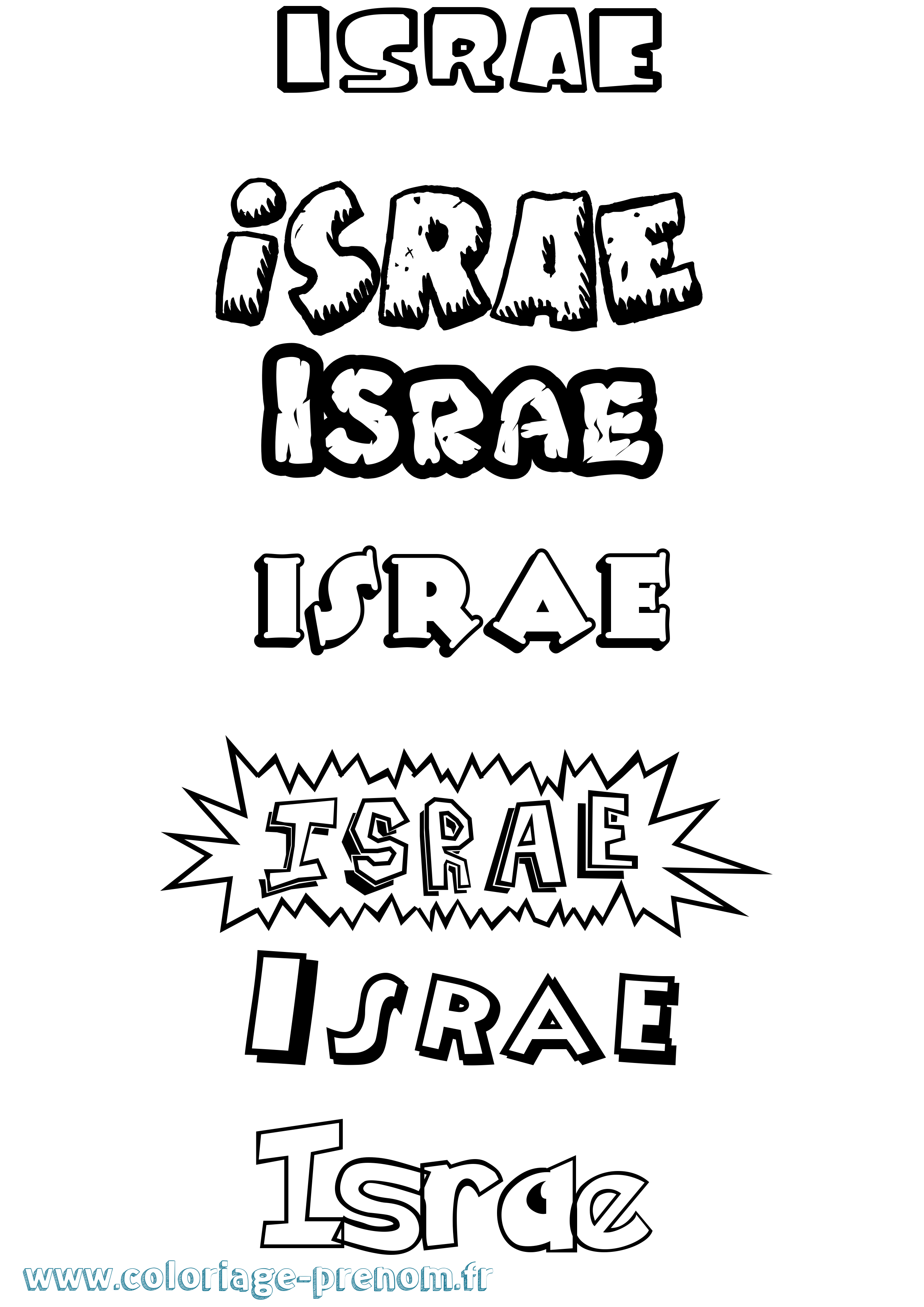 Coloriage prénom Israe Dessin Animé
