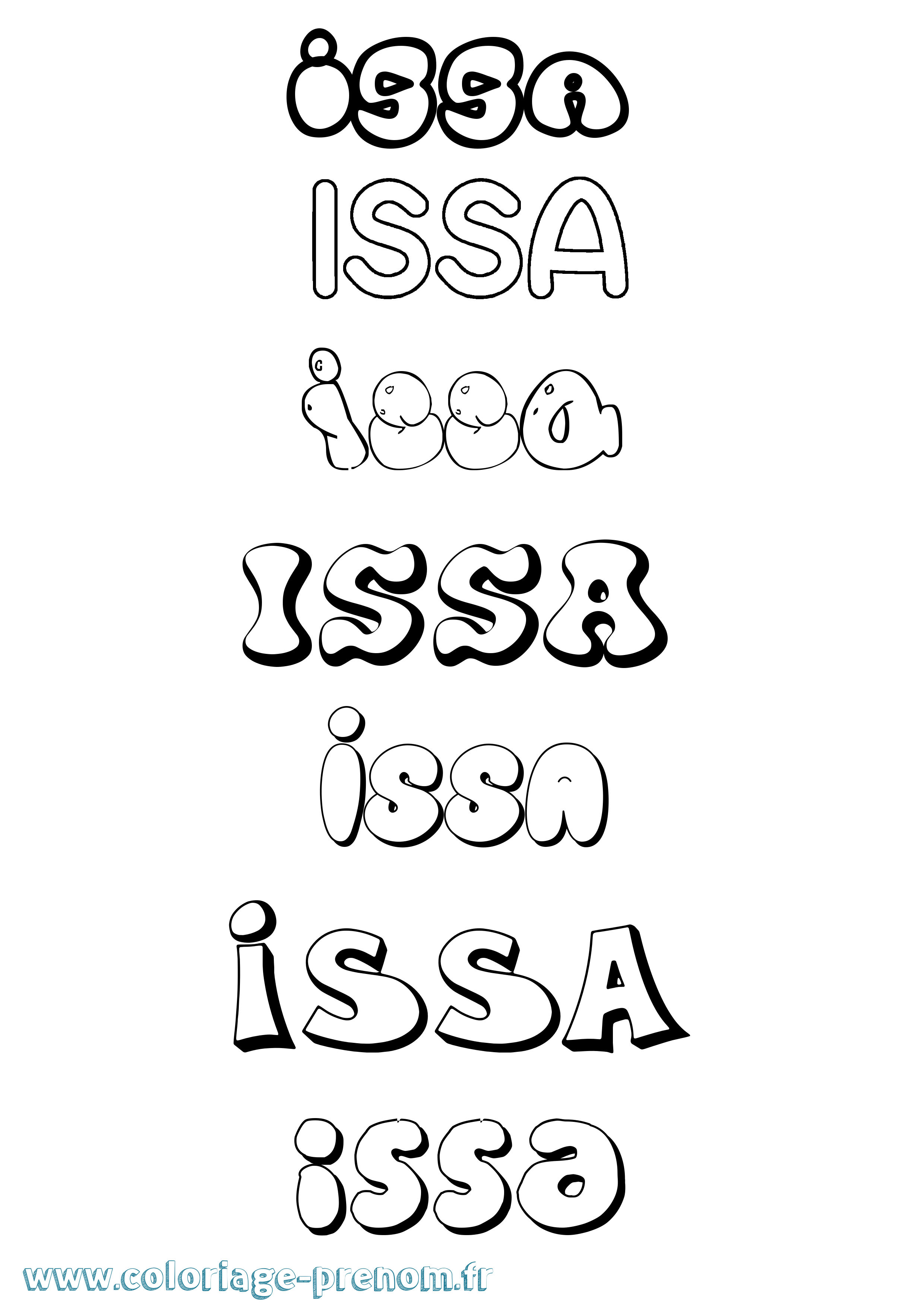 Coloriage prénom Issa