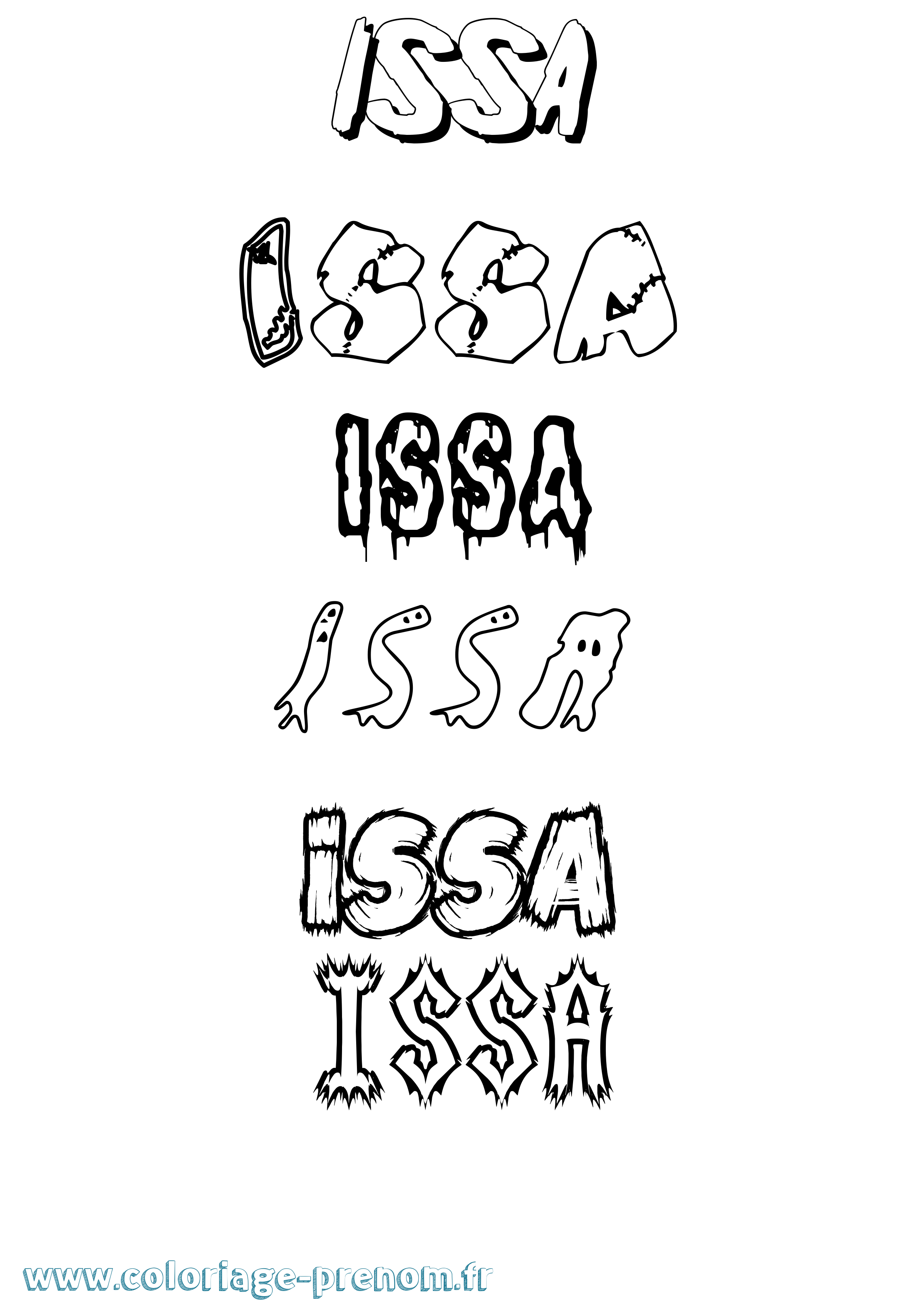 Coloriage prénom Issa
