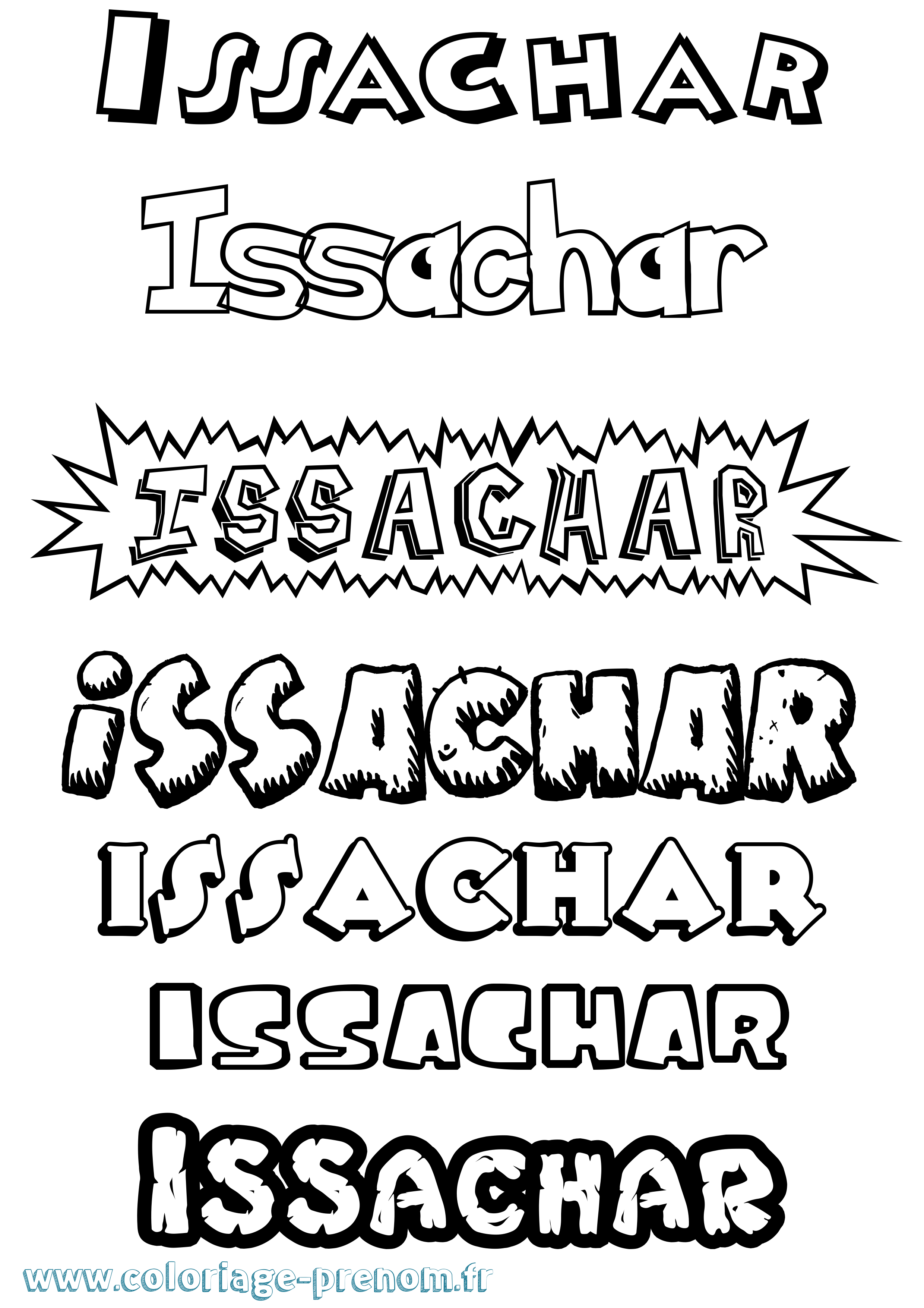 Coloriage prénom Issachar Dessin Animé
