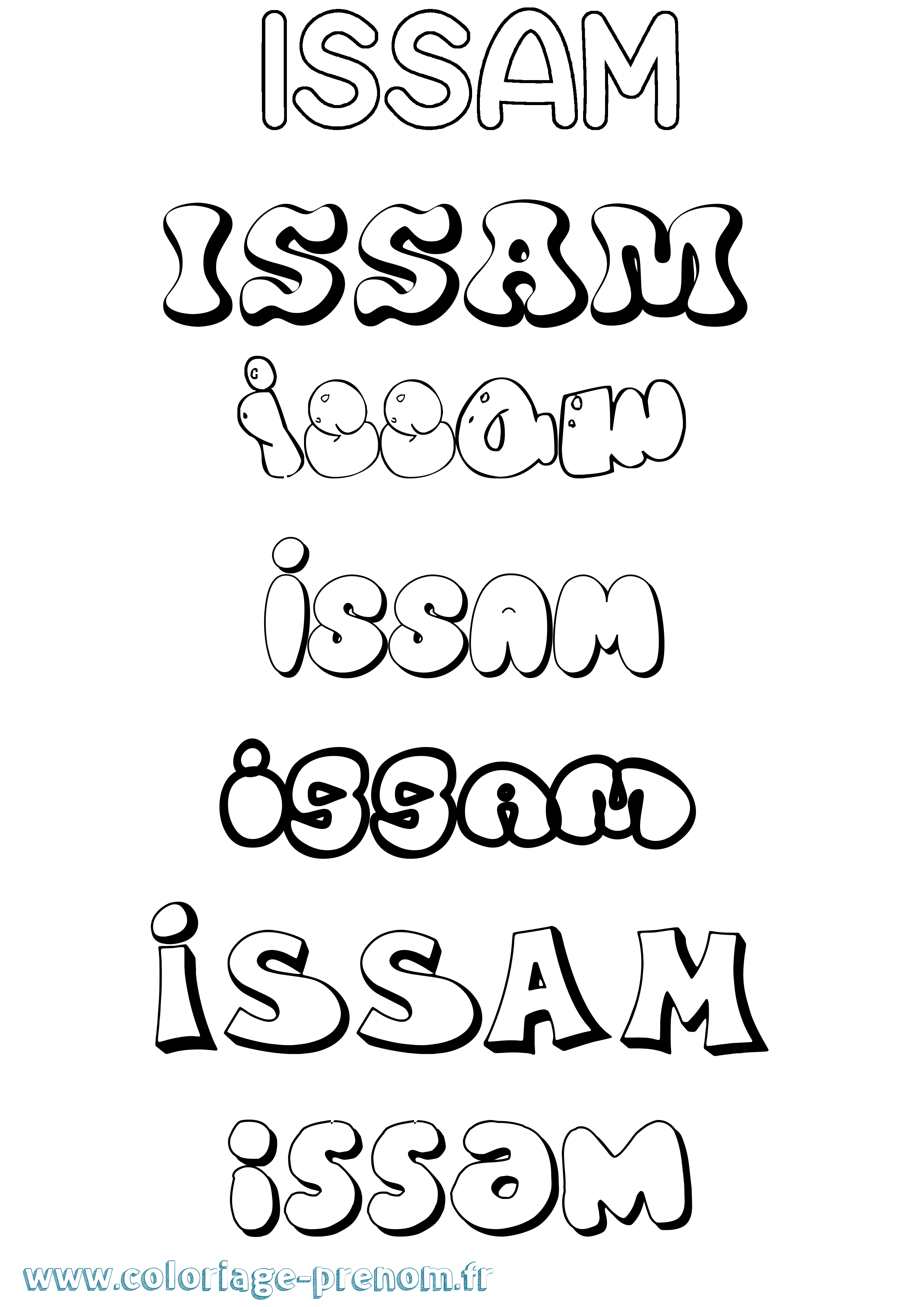 Coloriage prénom Issam