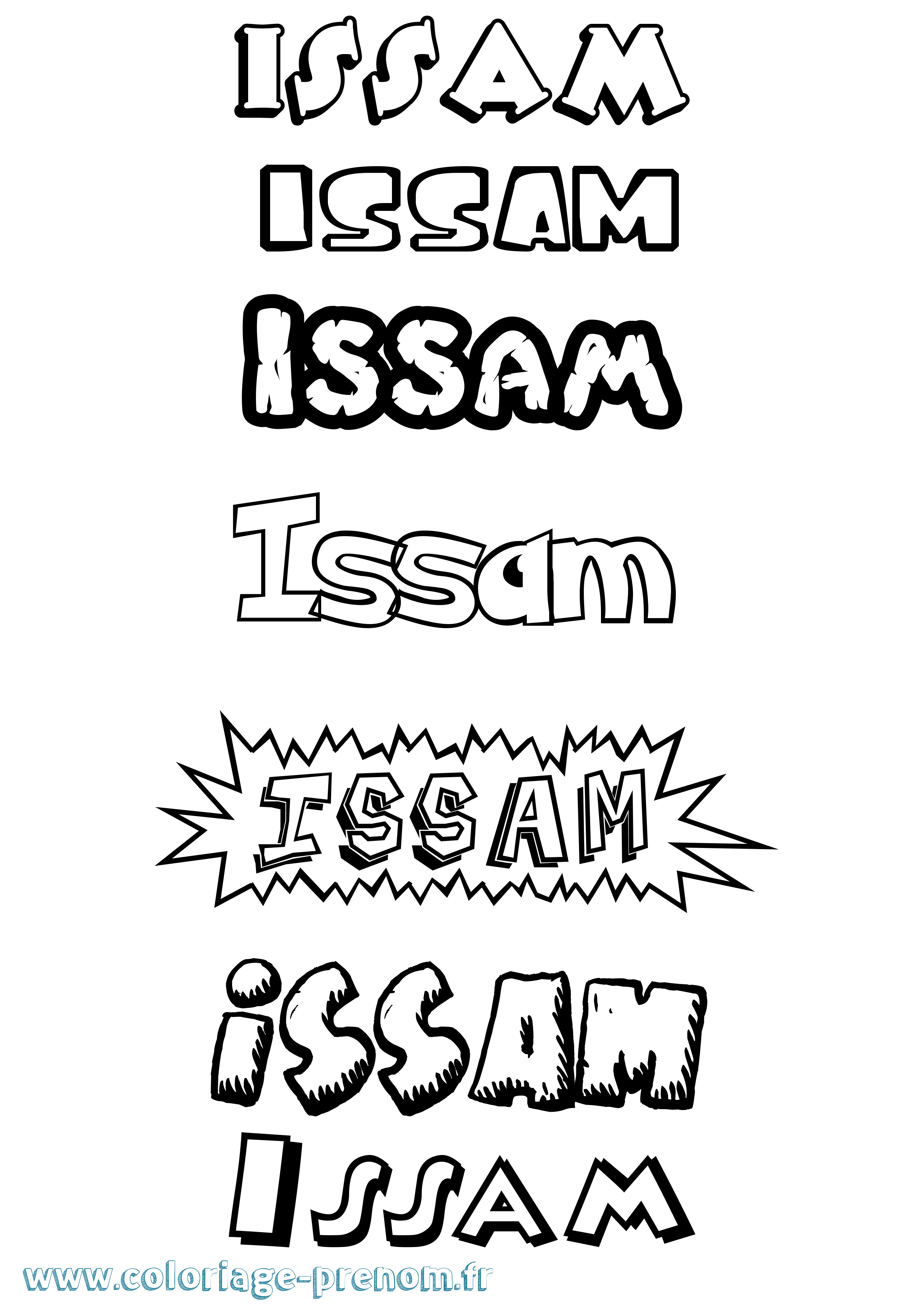 Coloriage Issam Coloriage prénom Issam