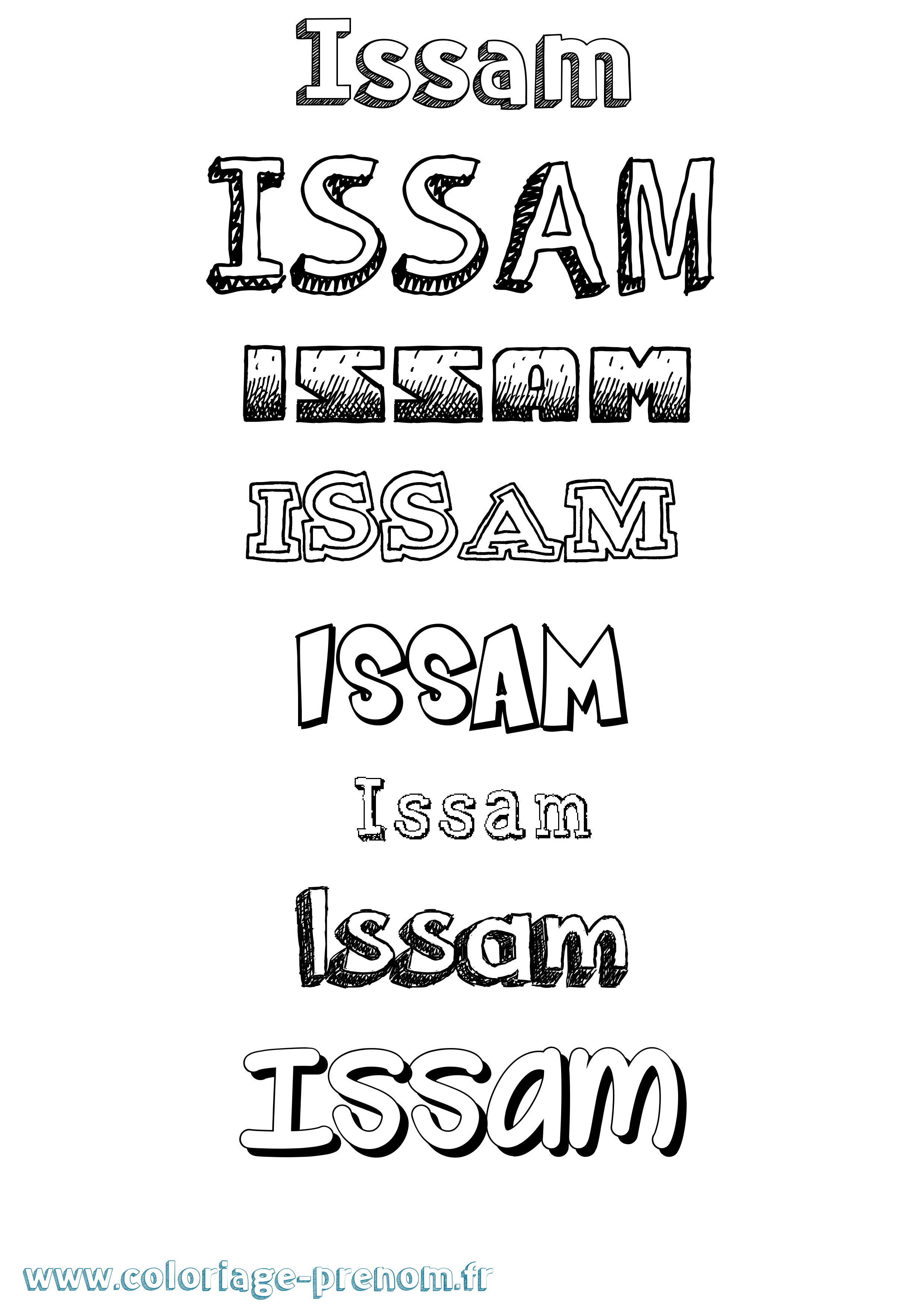 Coloriage Issam Coloriage prénom Issam