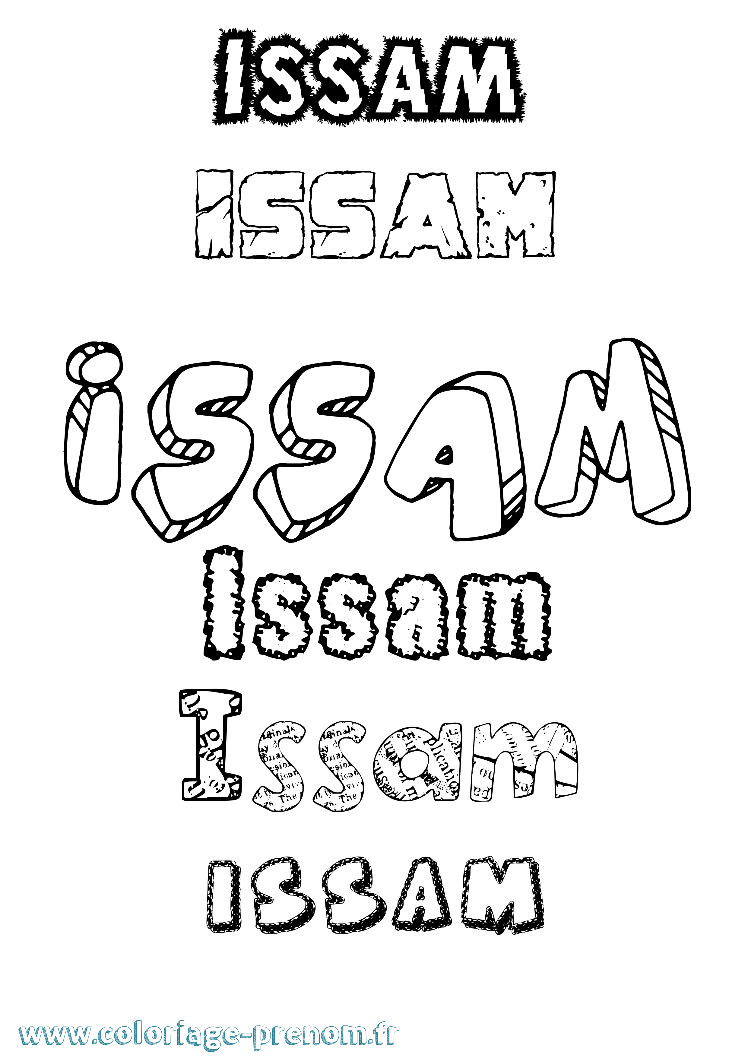 Coloriage Issam Coloriage prénom Issam
