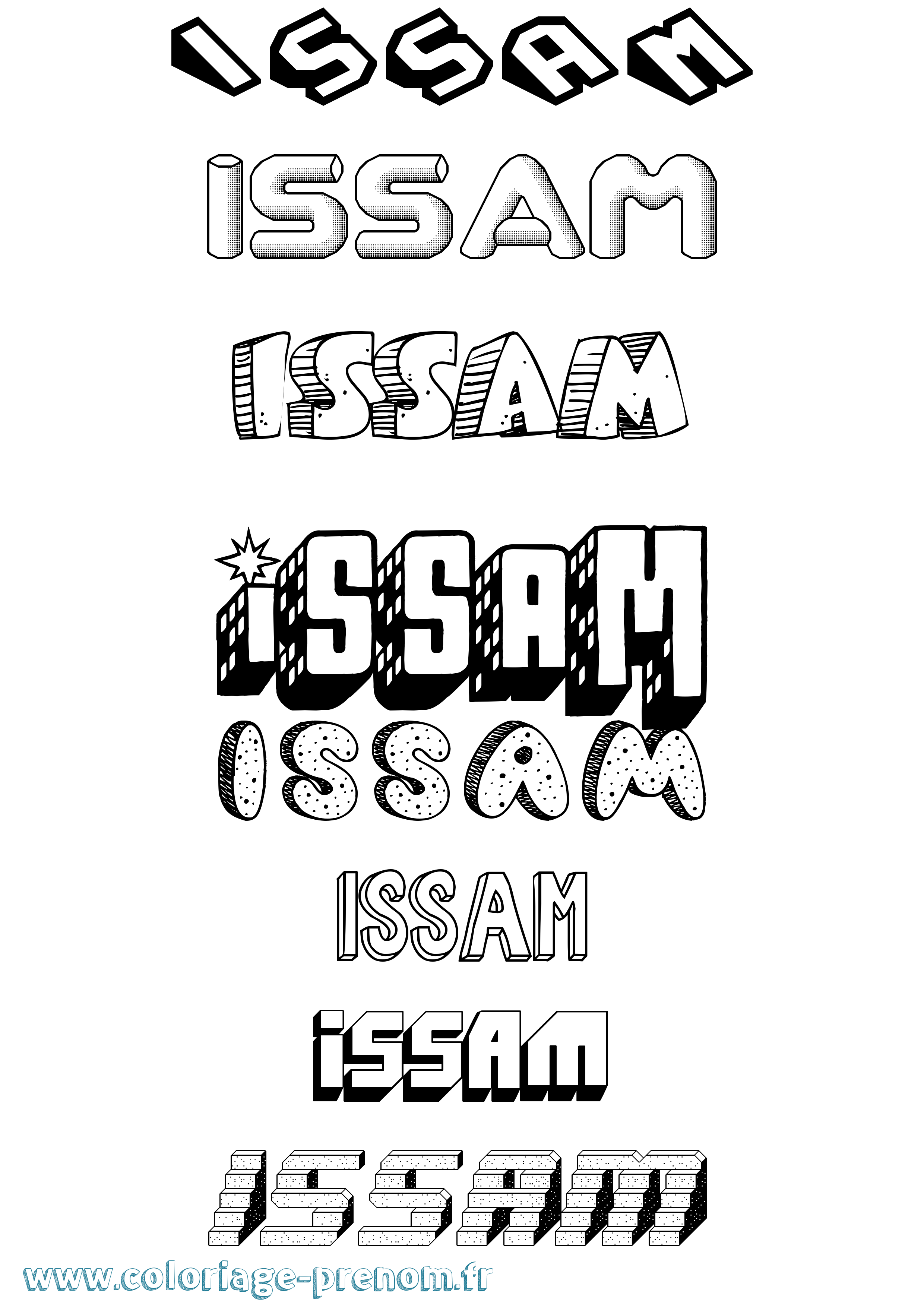 Coloriage Issam Coloriage prénom Issam