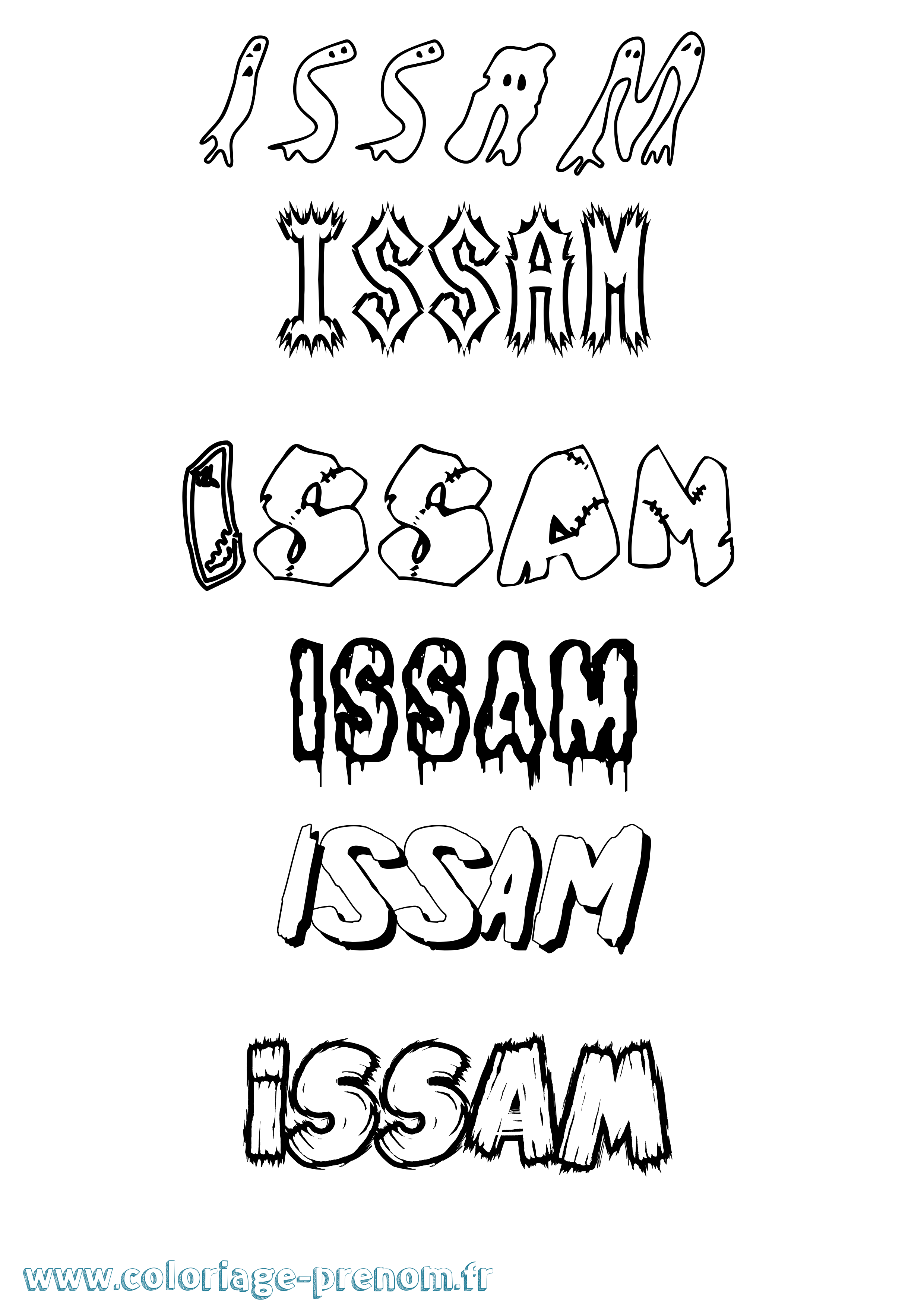 Coloriage Issam Coloriage prénom Issam