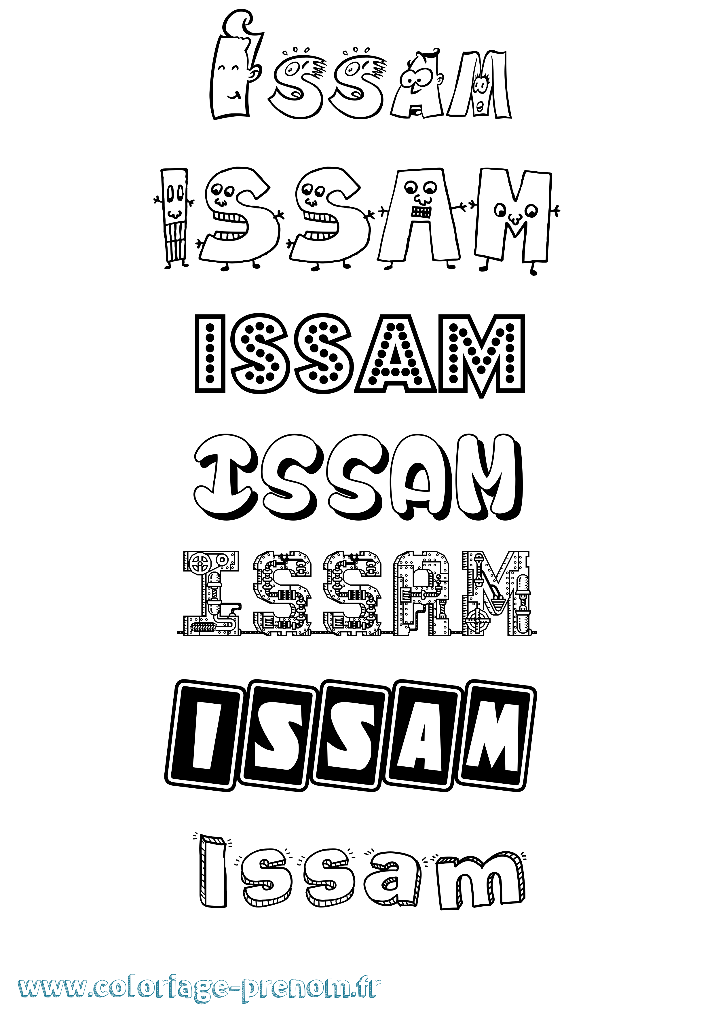 Coloriage Issam Coloriage prénom Issam