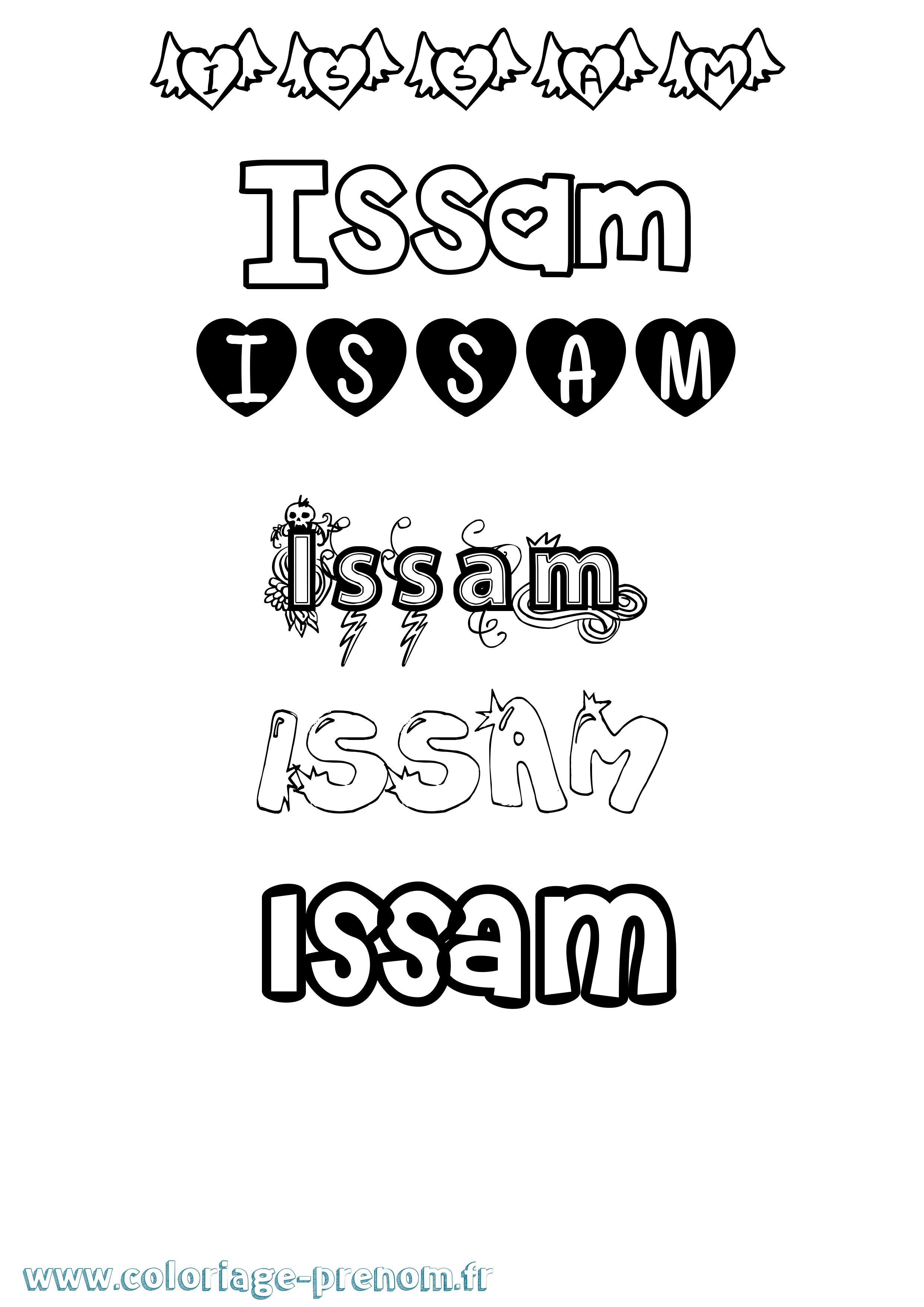 Coloriage Issam Coloriage prénom Issam