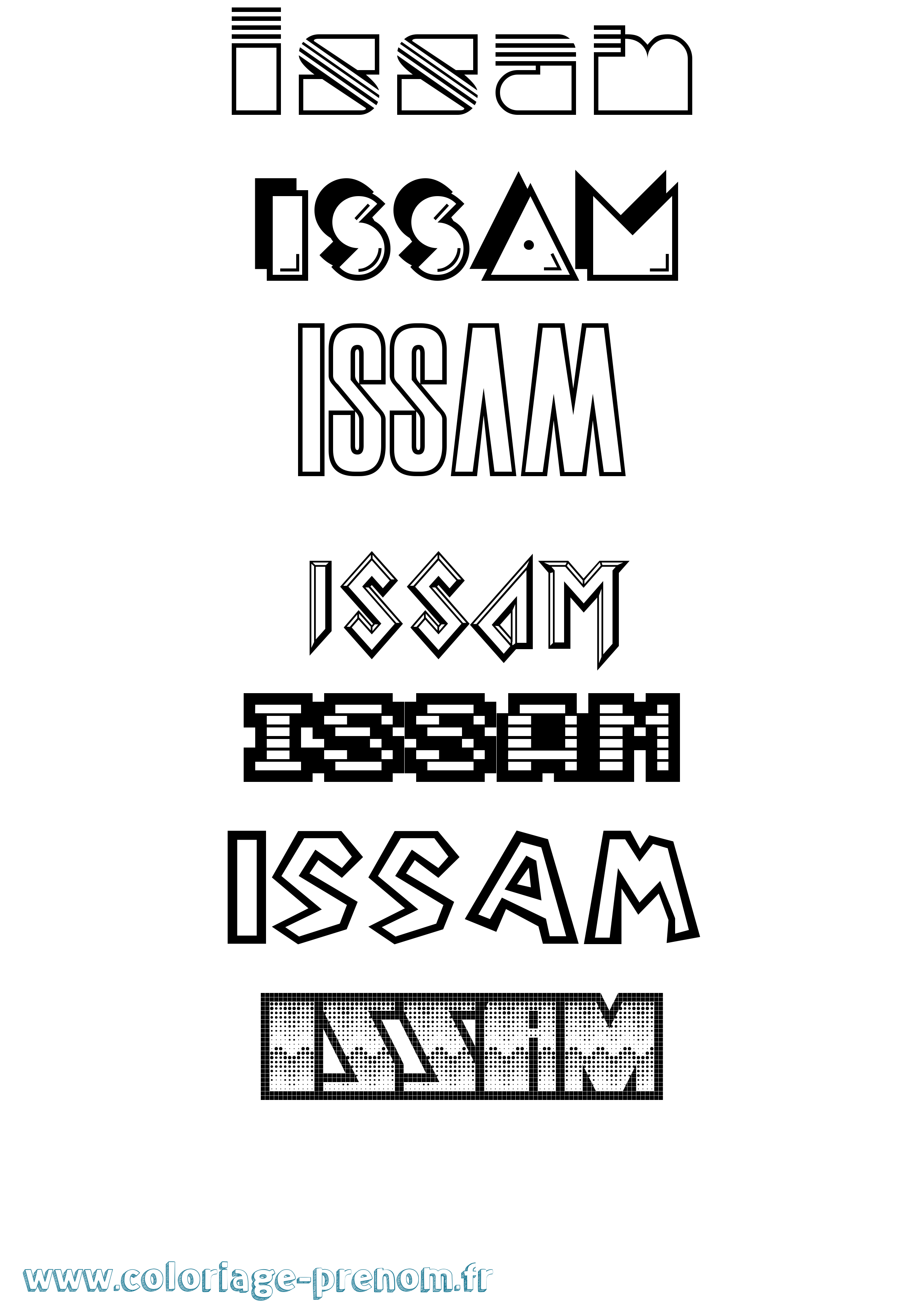 Coloriage Issam Coloriage prénom Issam
