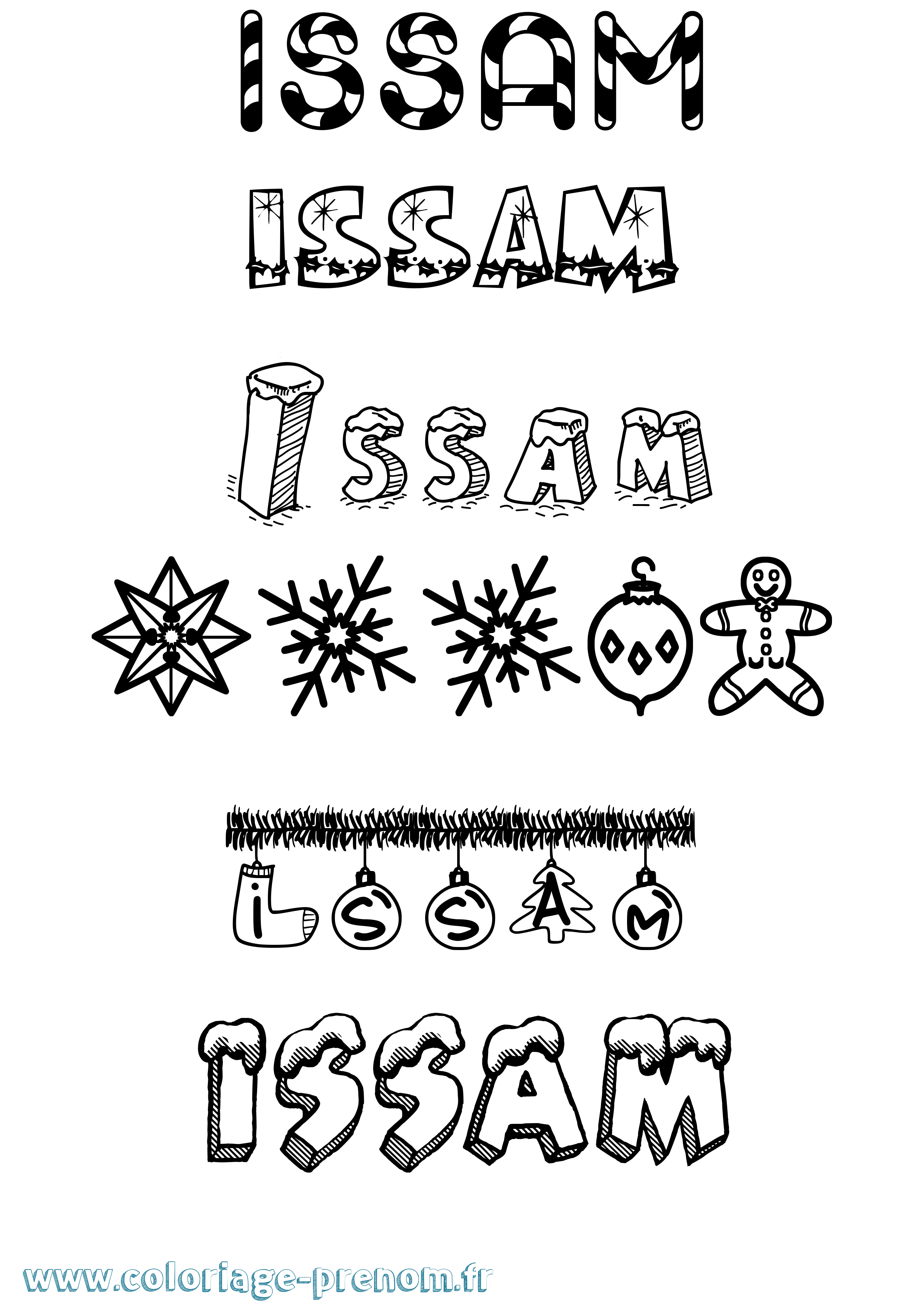 Coloriage Issam Coloriage prénom Issam
