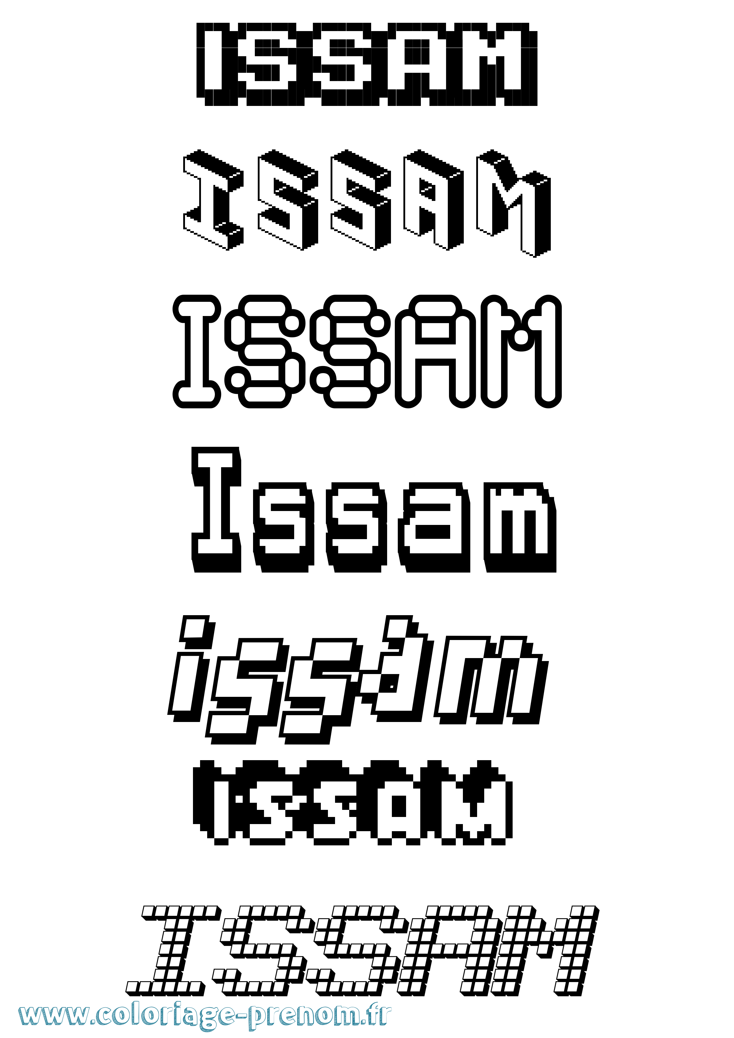 Coloriage Issam Coloriage prénom Issam