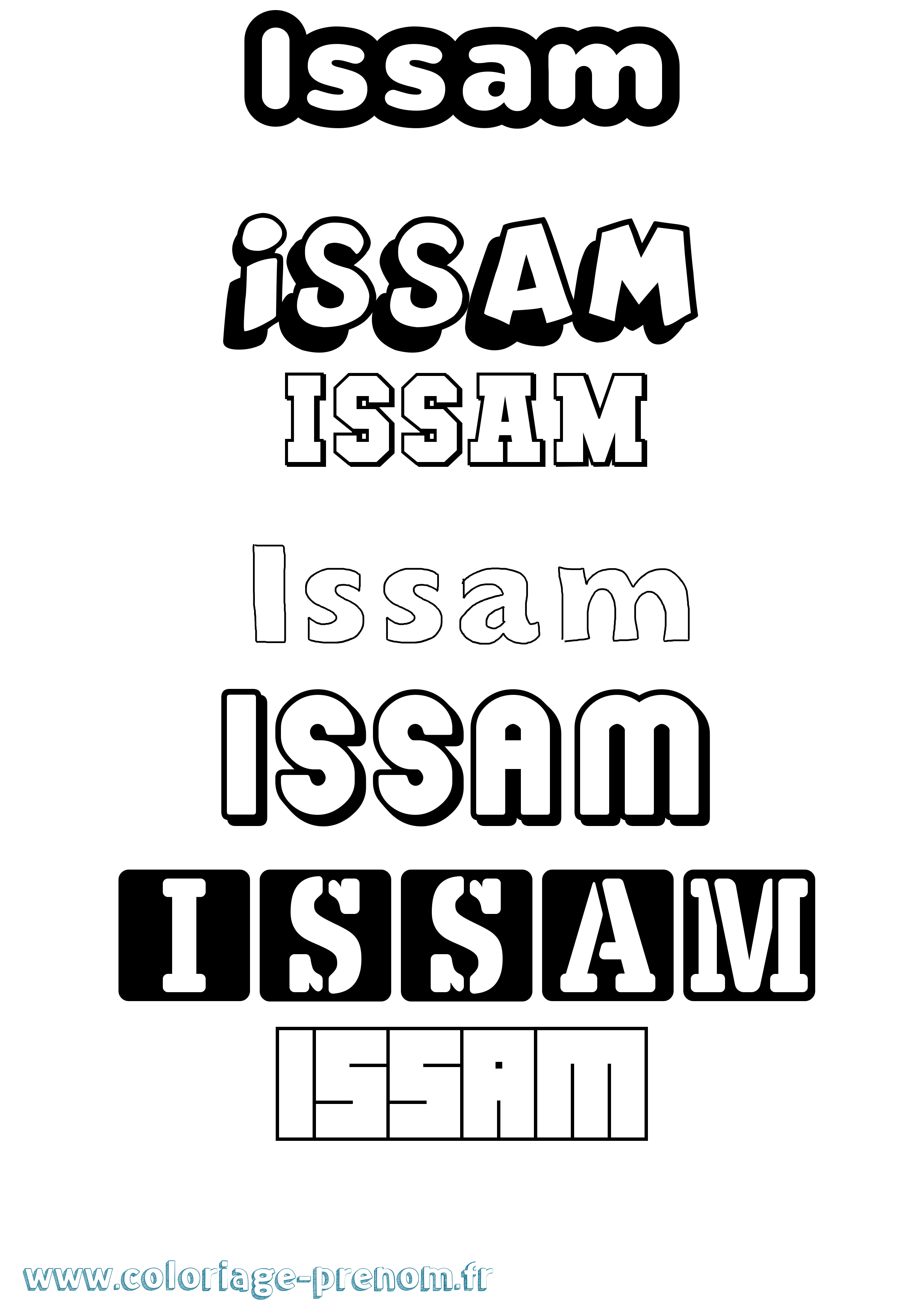 Coloriage prénom Issam