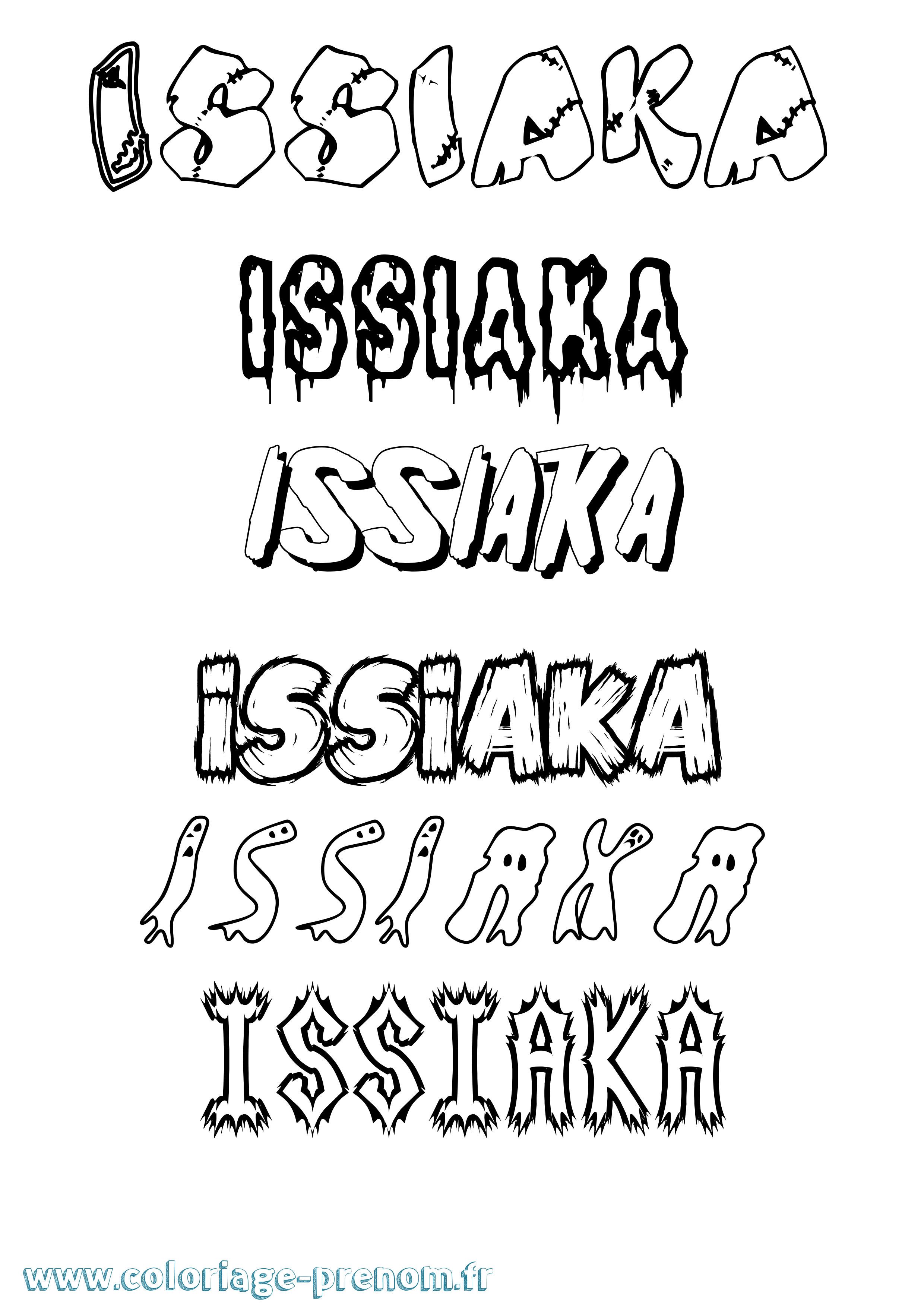 Coloriage prénom Issiaka Frisson
