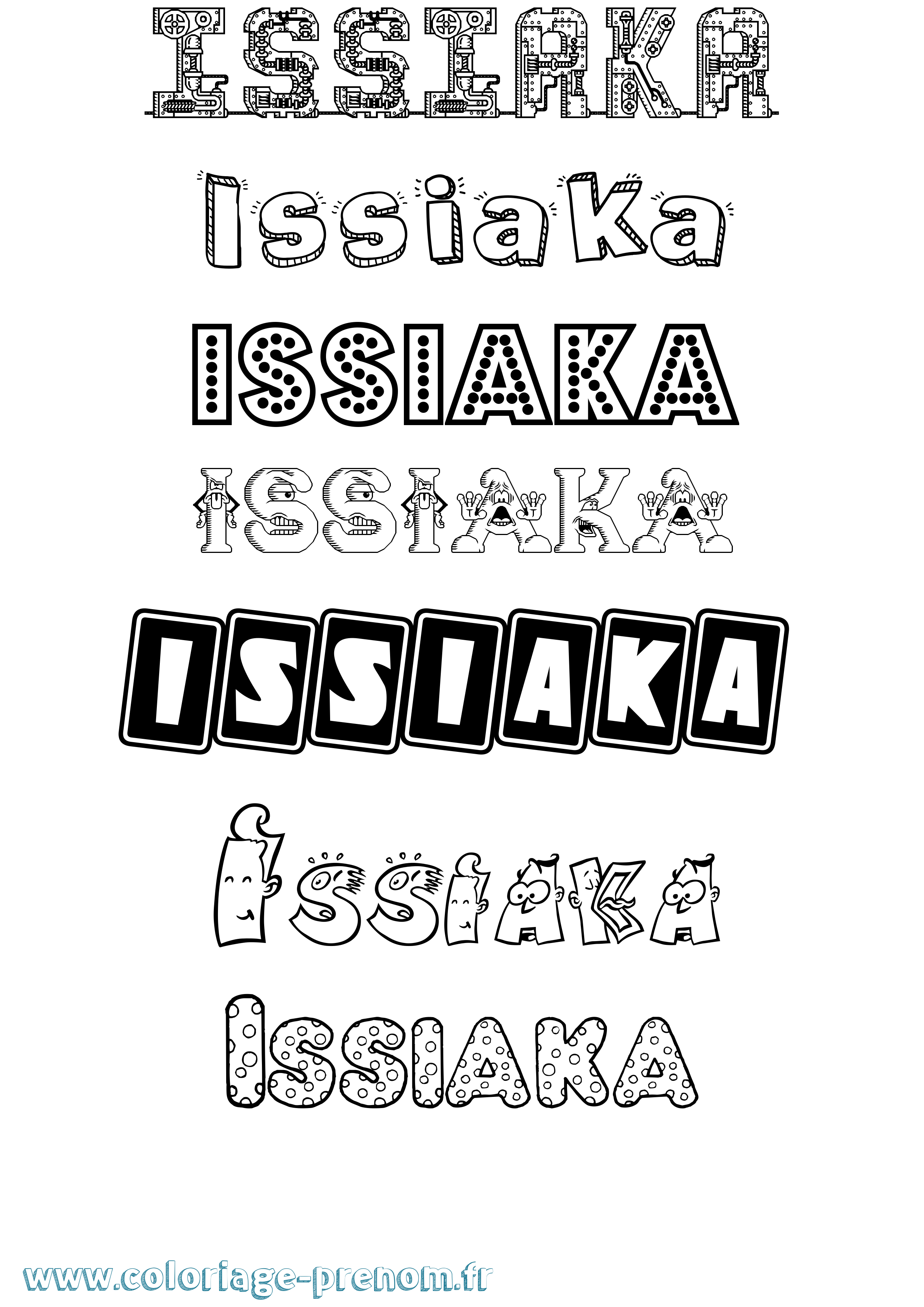 Coloriage prénom Issiaka Fun