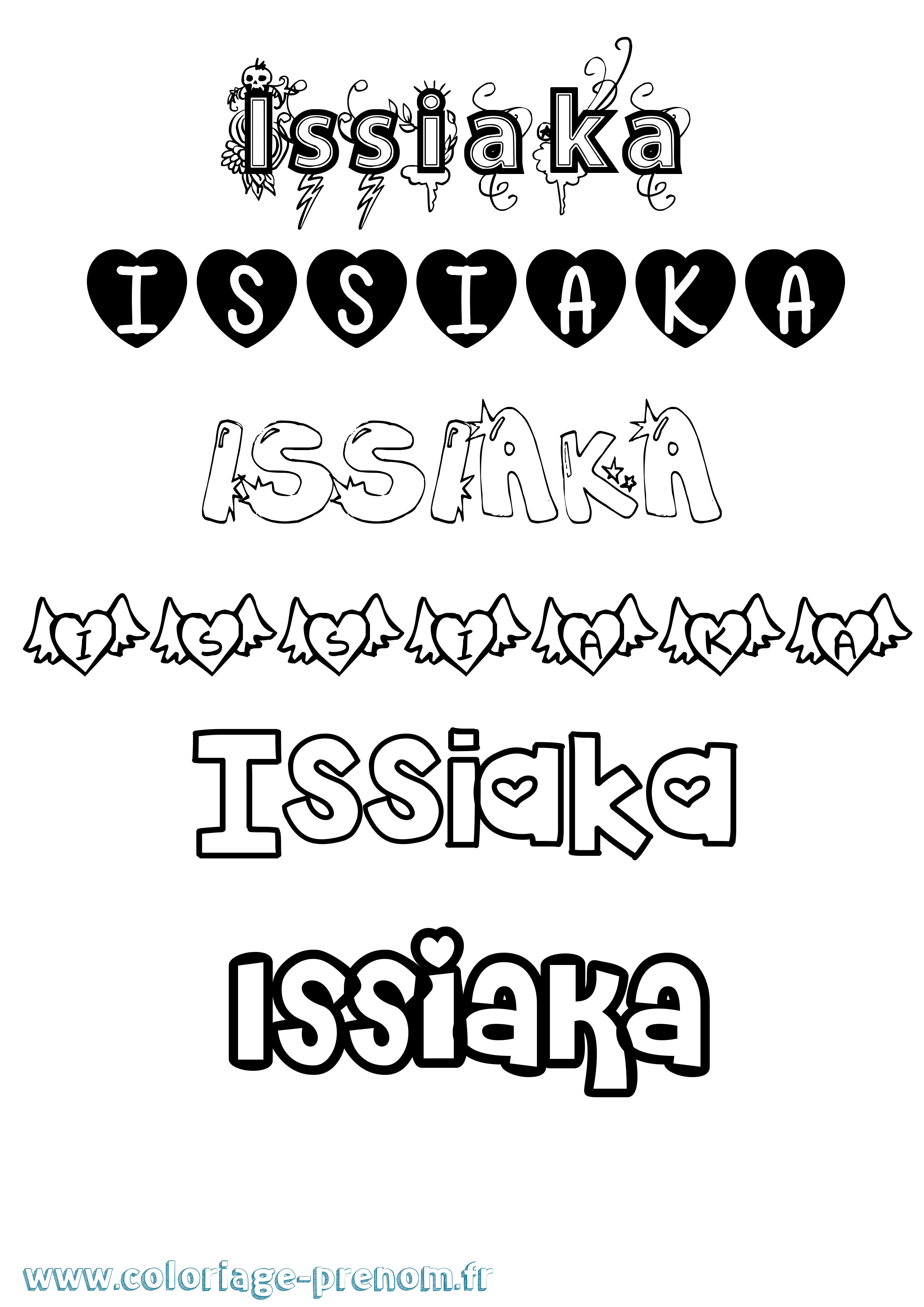 Coloriage prénom Issiaka Girly