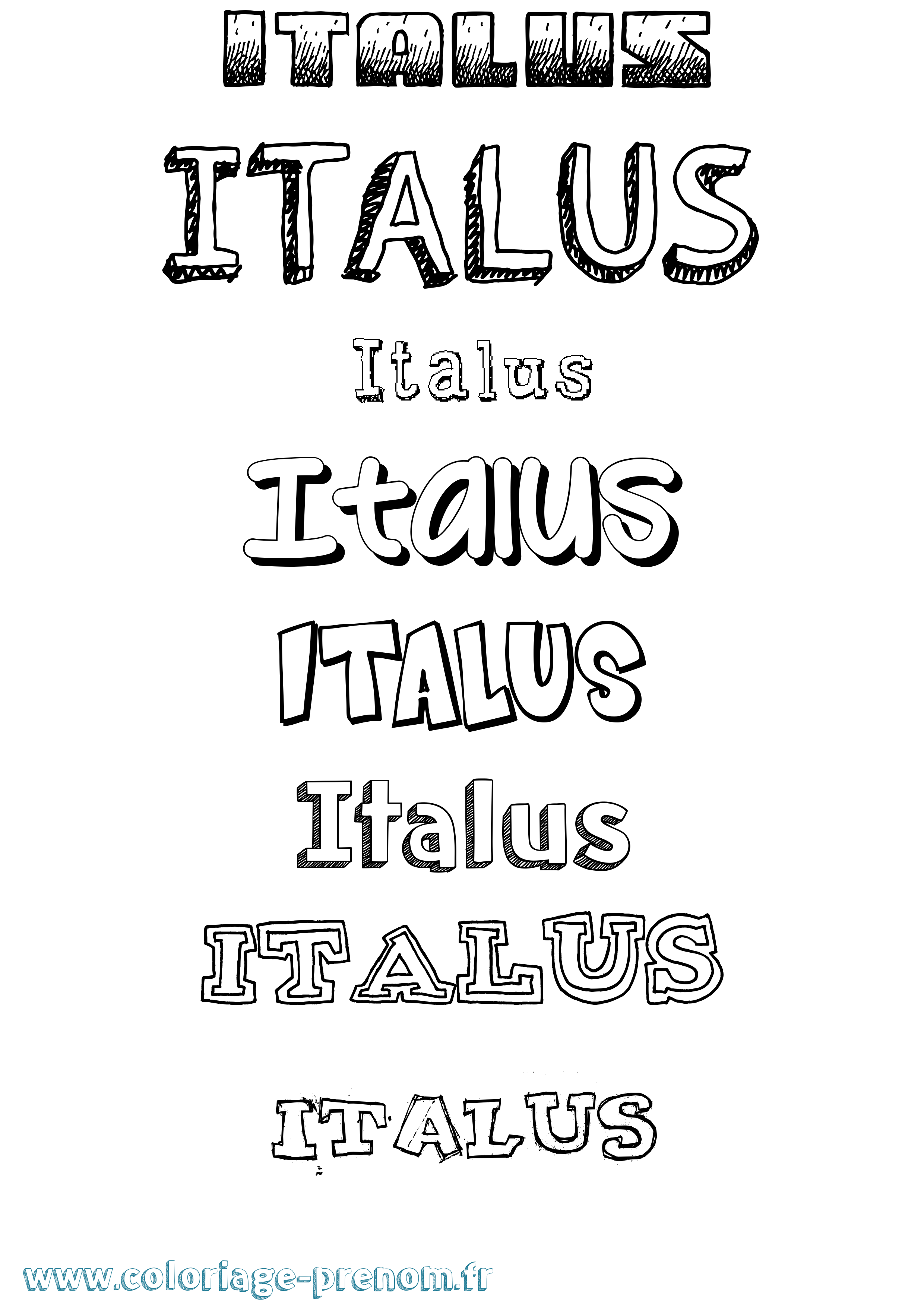 Coloriage prénom Italus Dessiné