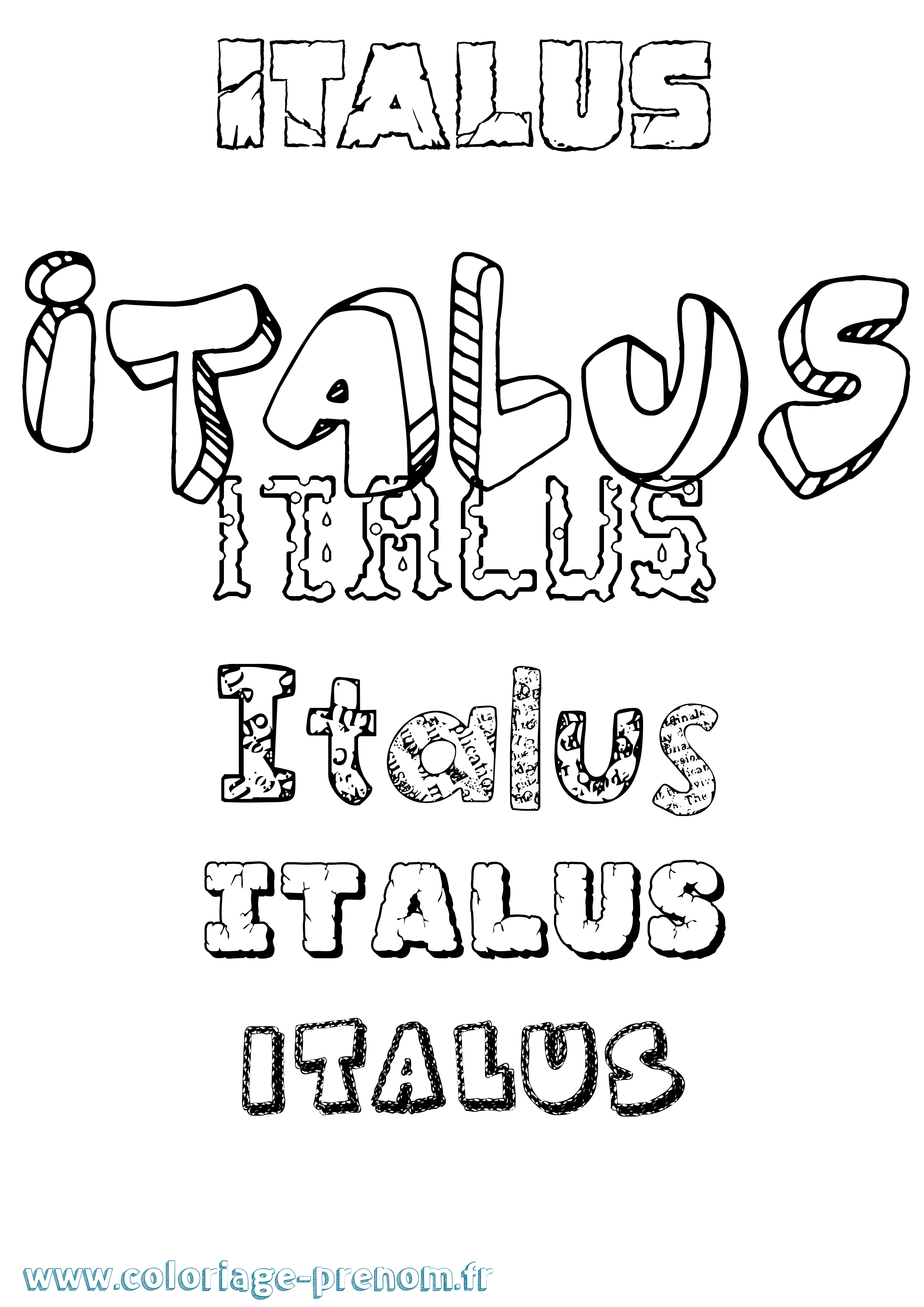 Coloriage prénom Italus Destructuré