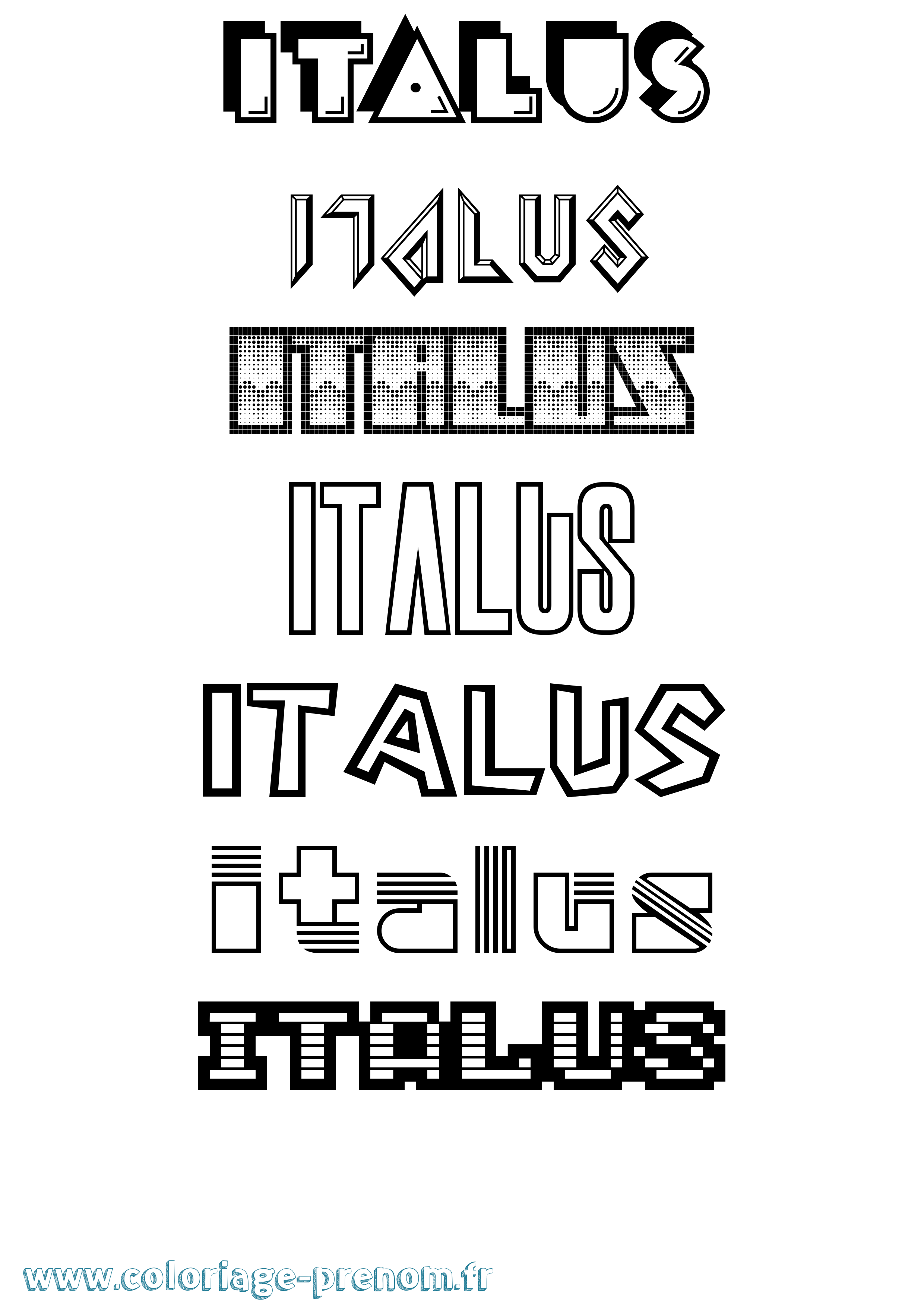Coloriage prénom Italus Jeux Vidéos