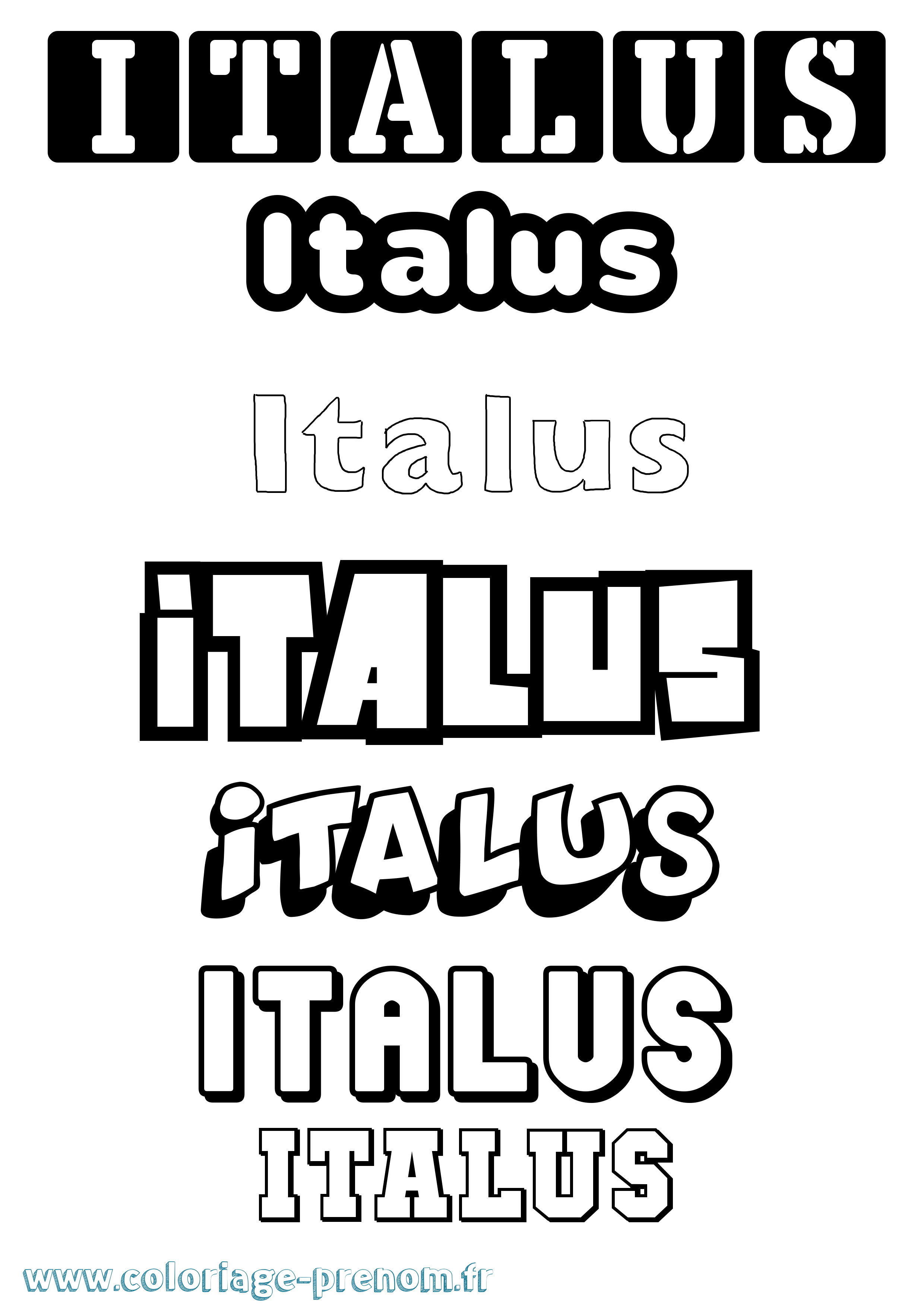 Coloriage prénom Italus Simple