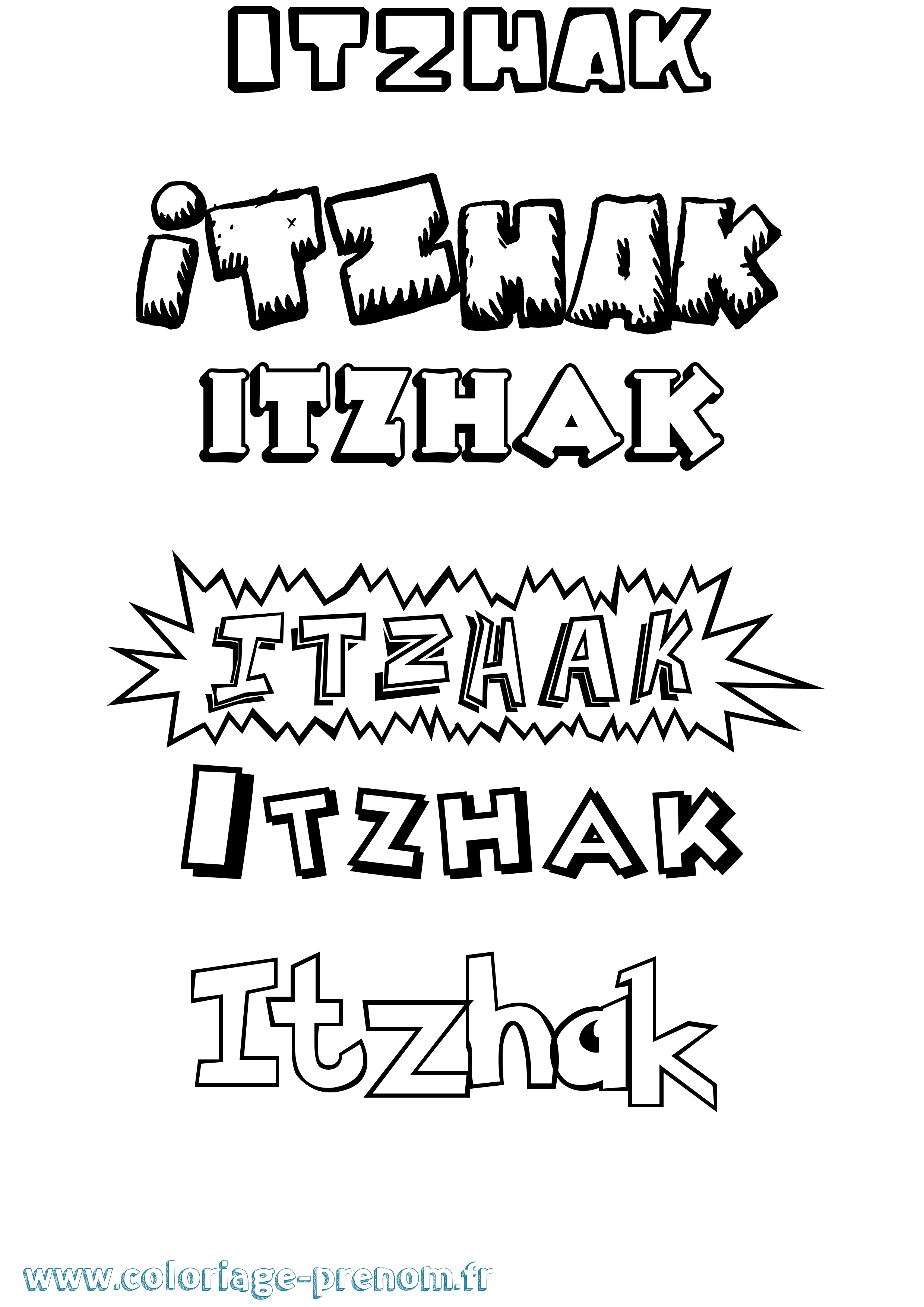 Coloriage prénom Itzhak Dessin Animé
