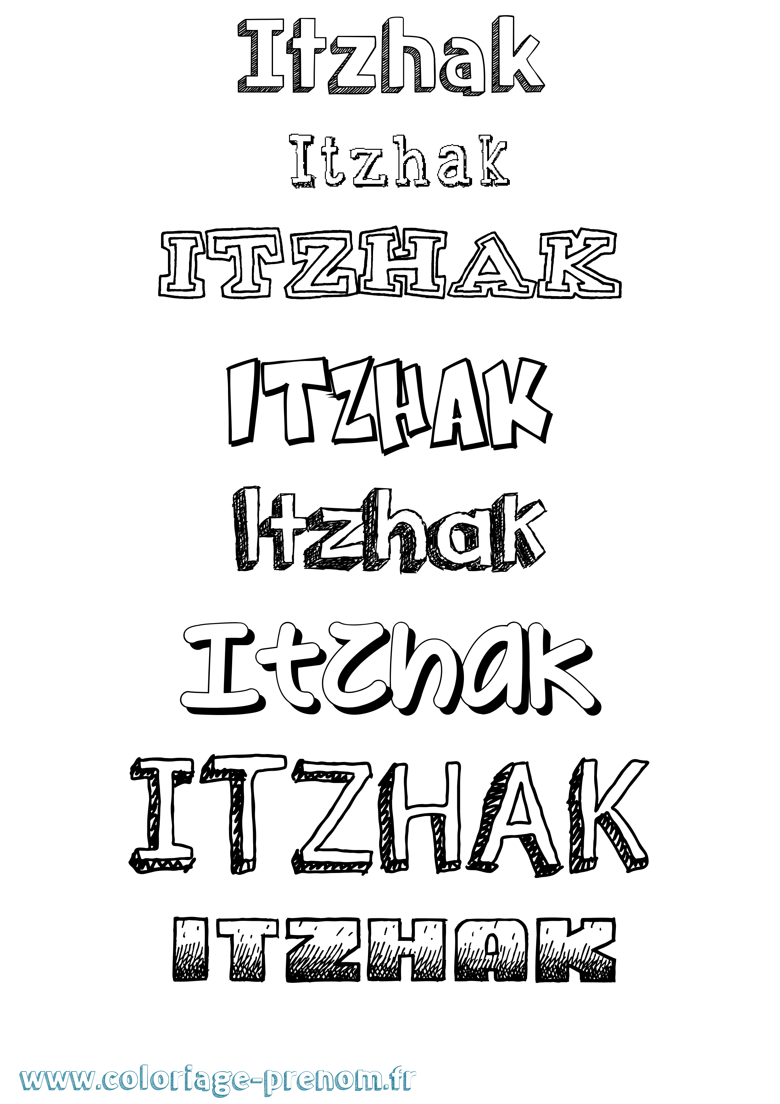 Coloriage prénom Itzhak Dessiné