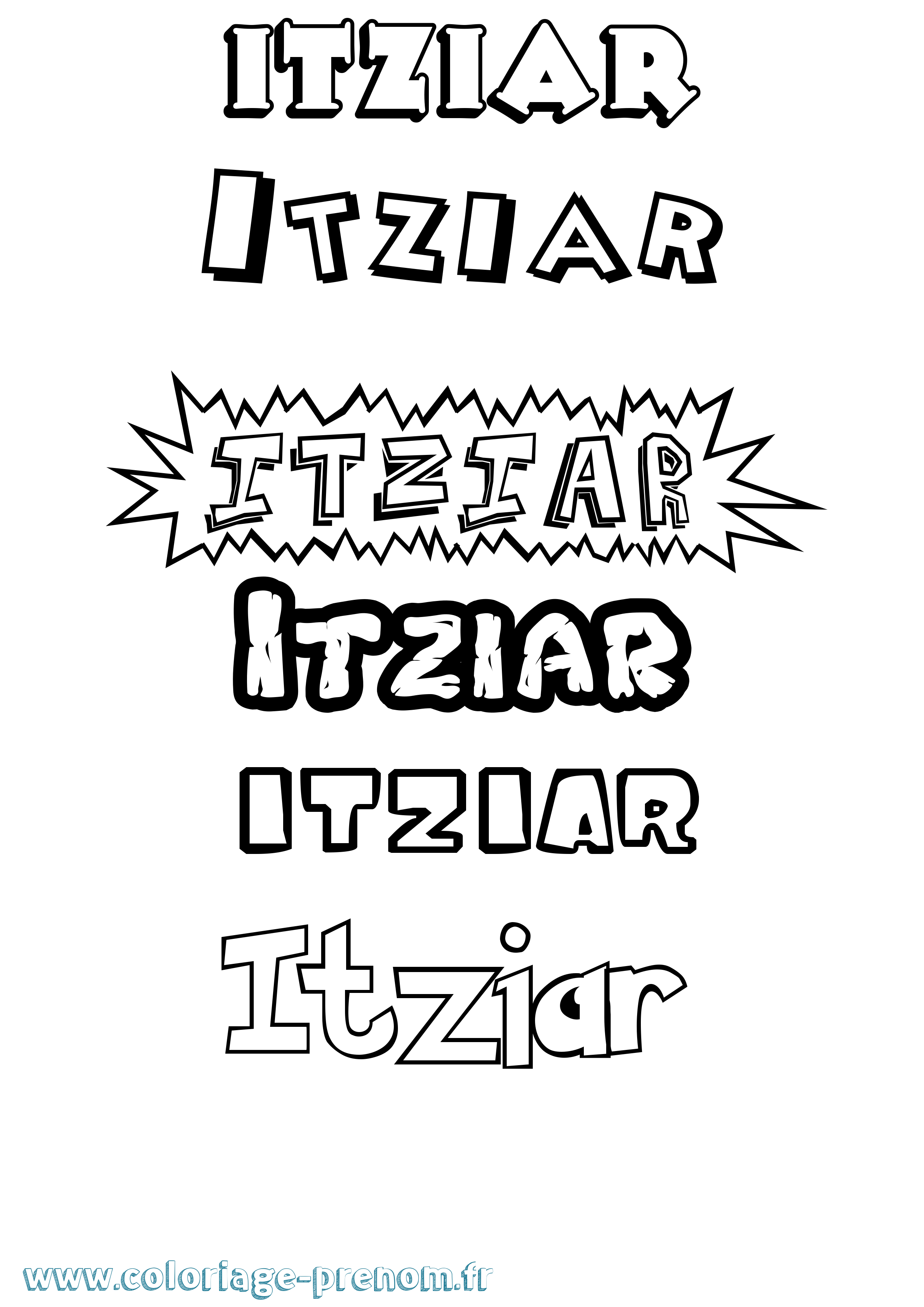 Coloriage Itziar Dessin Animé Coloriage prénom Itziar Dessin Animé