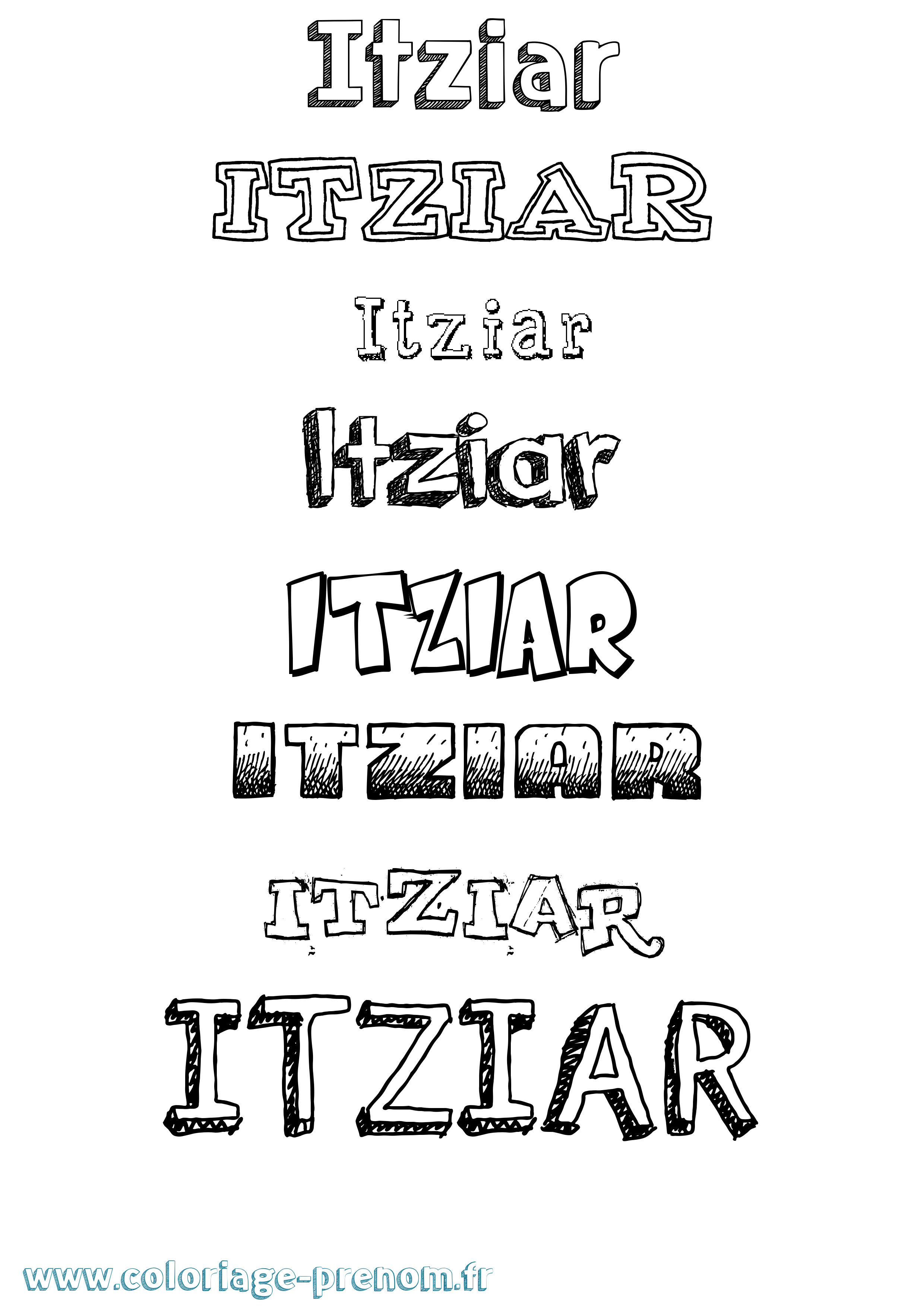 Coloriage Itziar Dessiné Coloriage prénom Itziar Dessiné