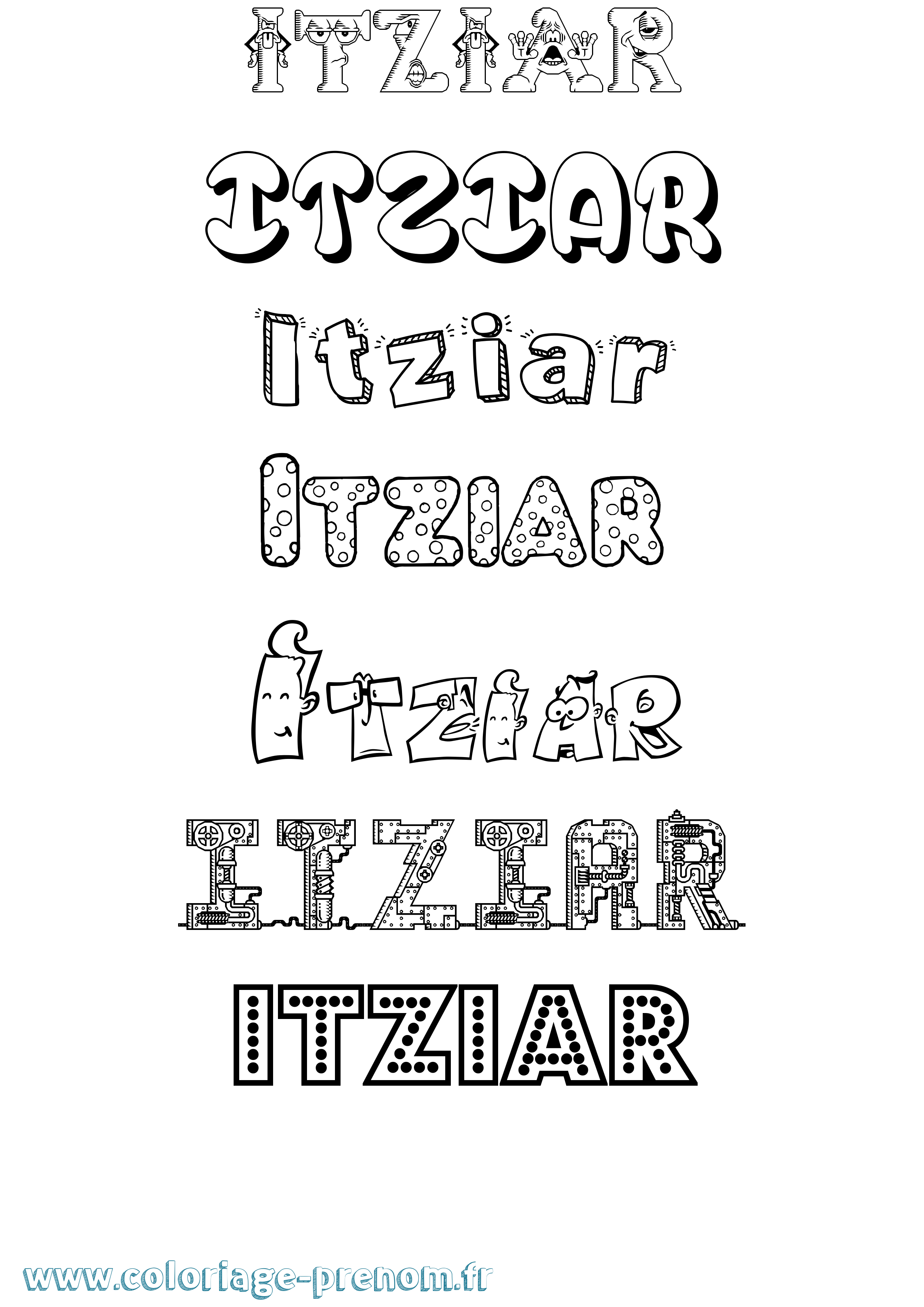Coloriage Itziar Fun Coloriage prénom Itziar Fun