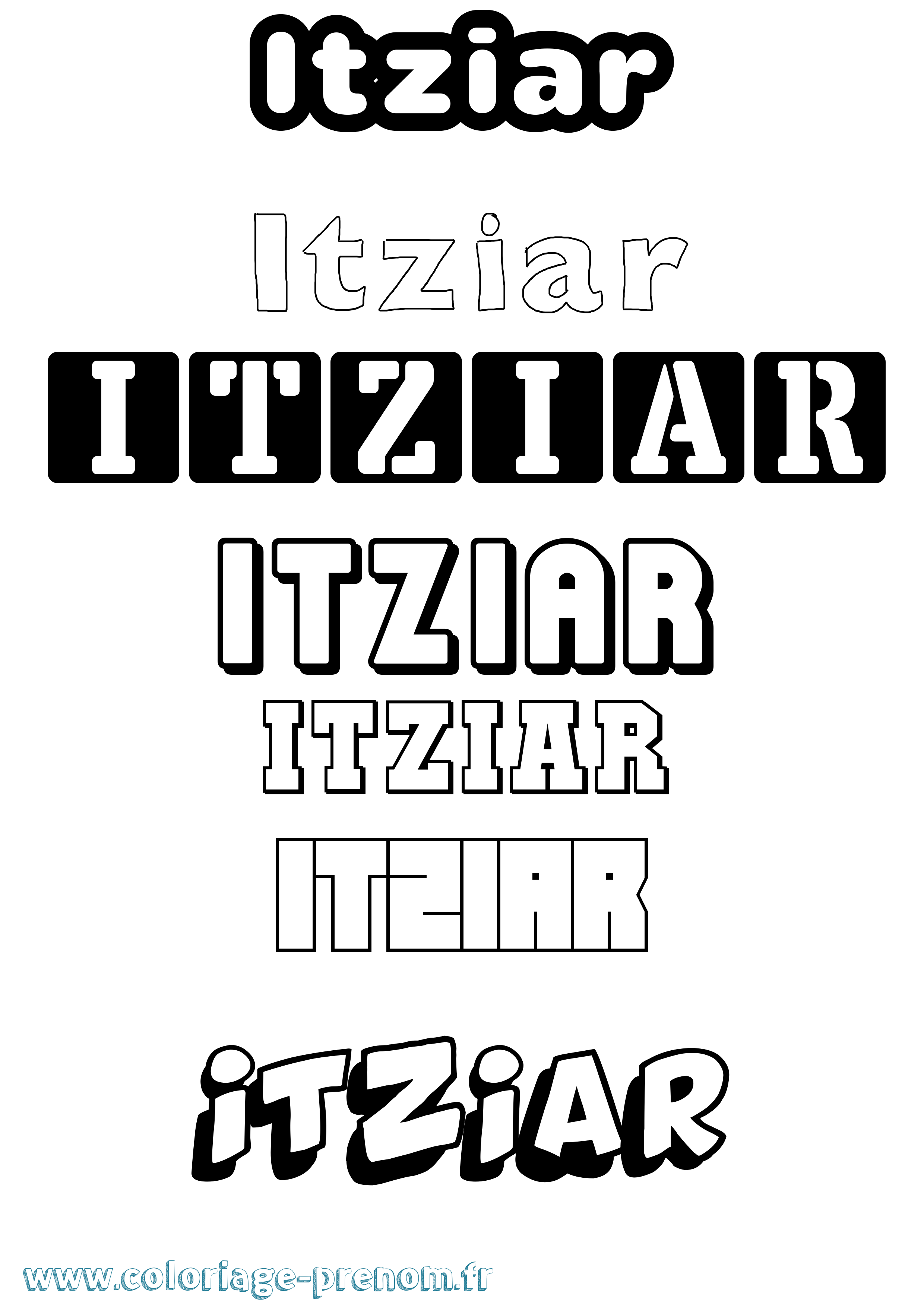 Coloriage Itziar Simple Coloriage prénom Itziar Simple
