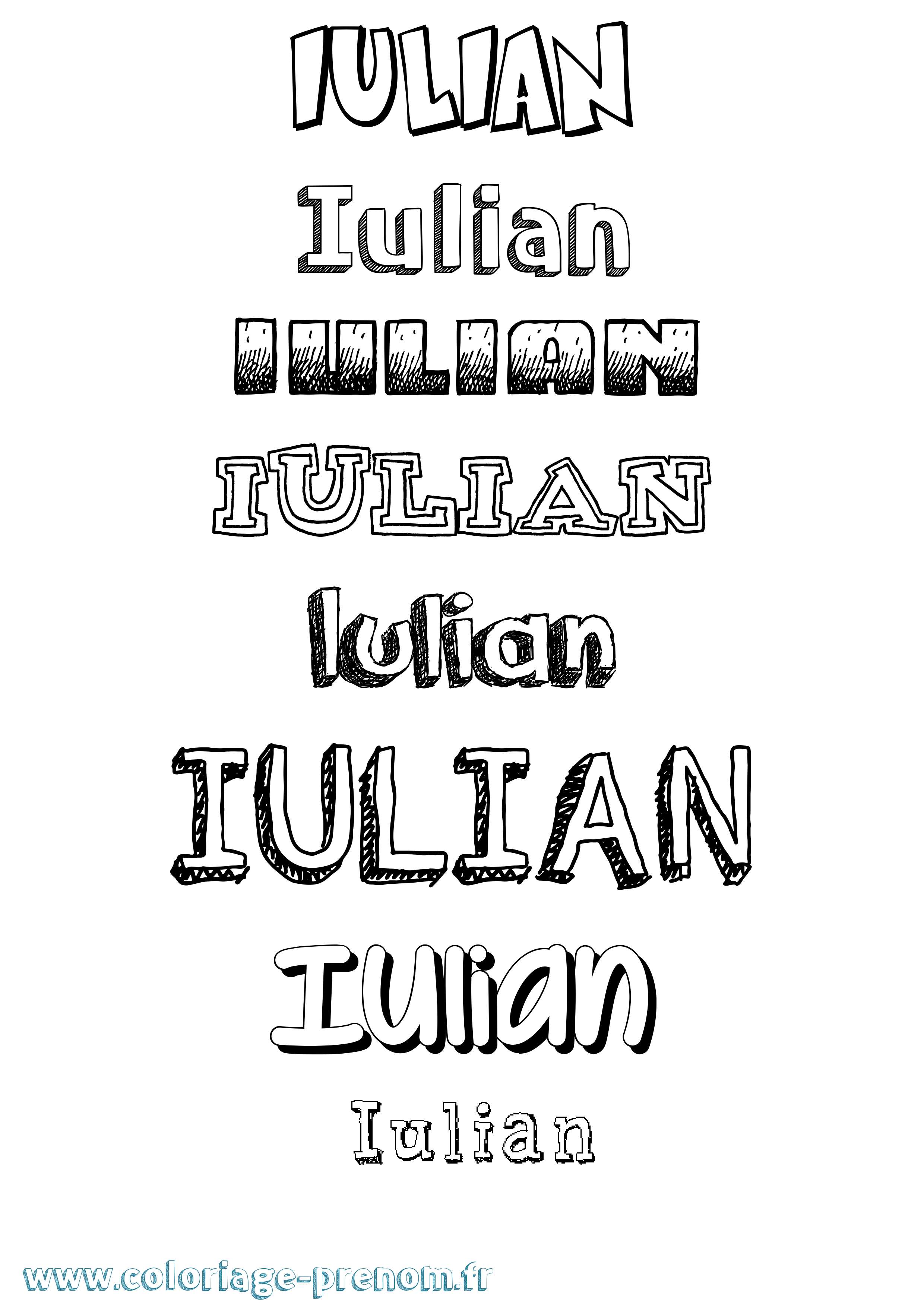 Coloriage prénom Iulian Dessiné