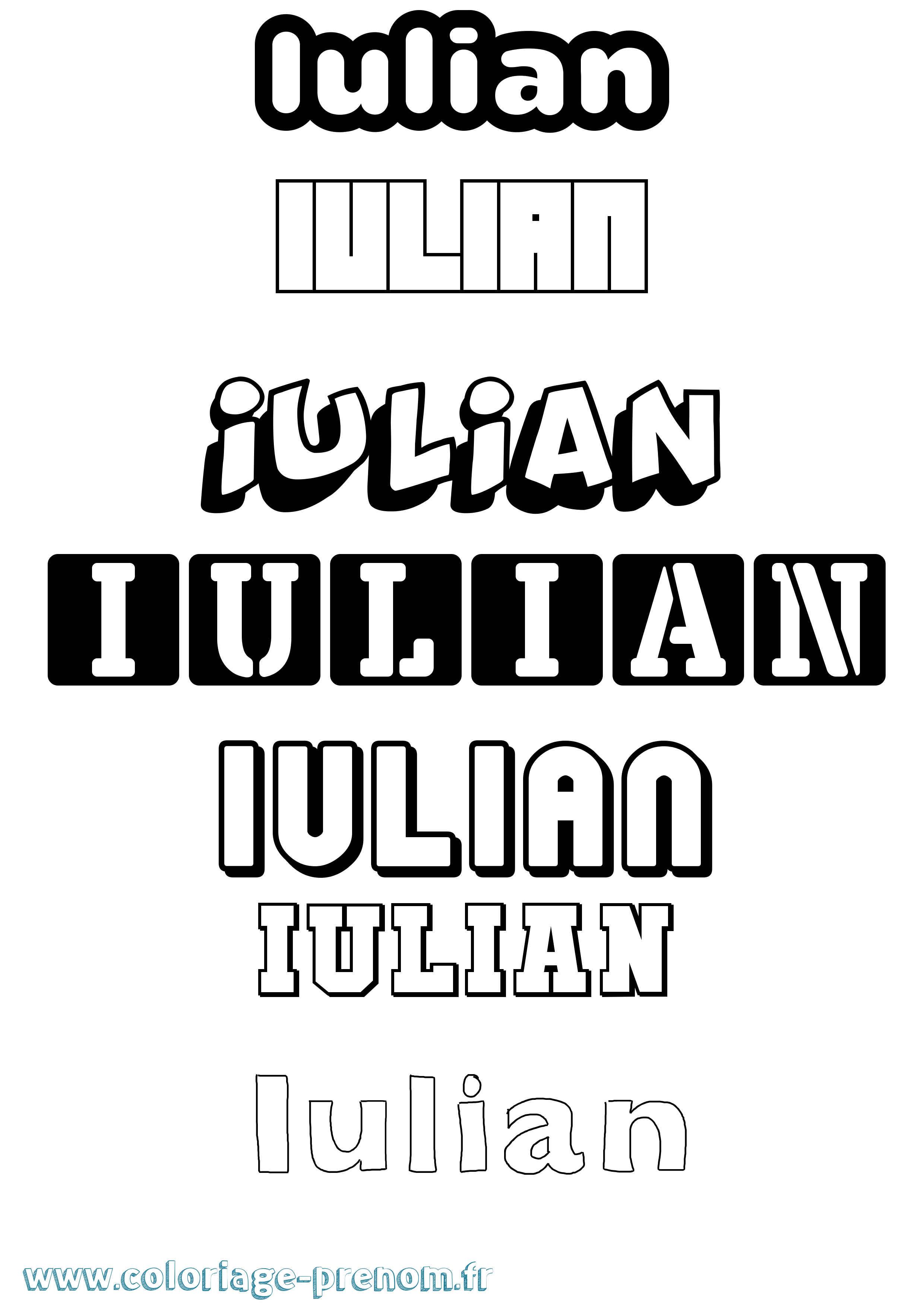 Coloriage prénom Iulian Simple