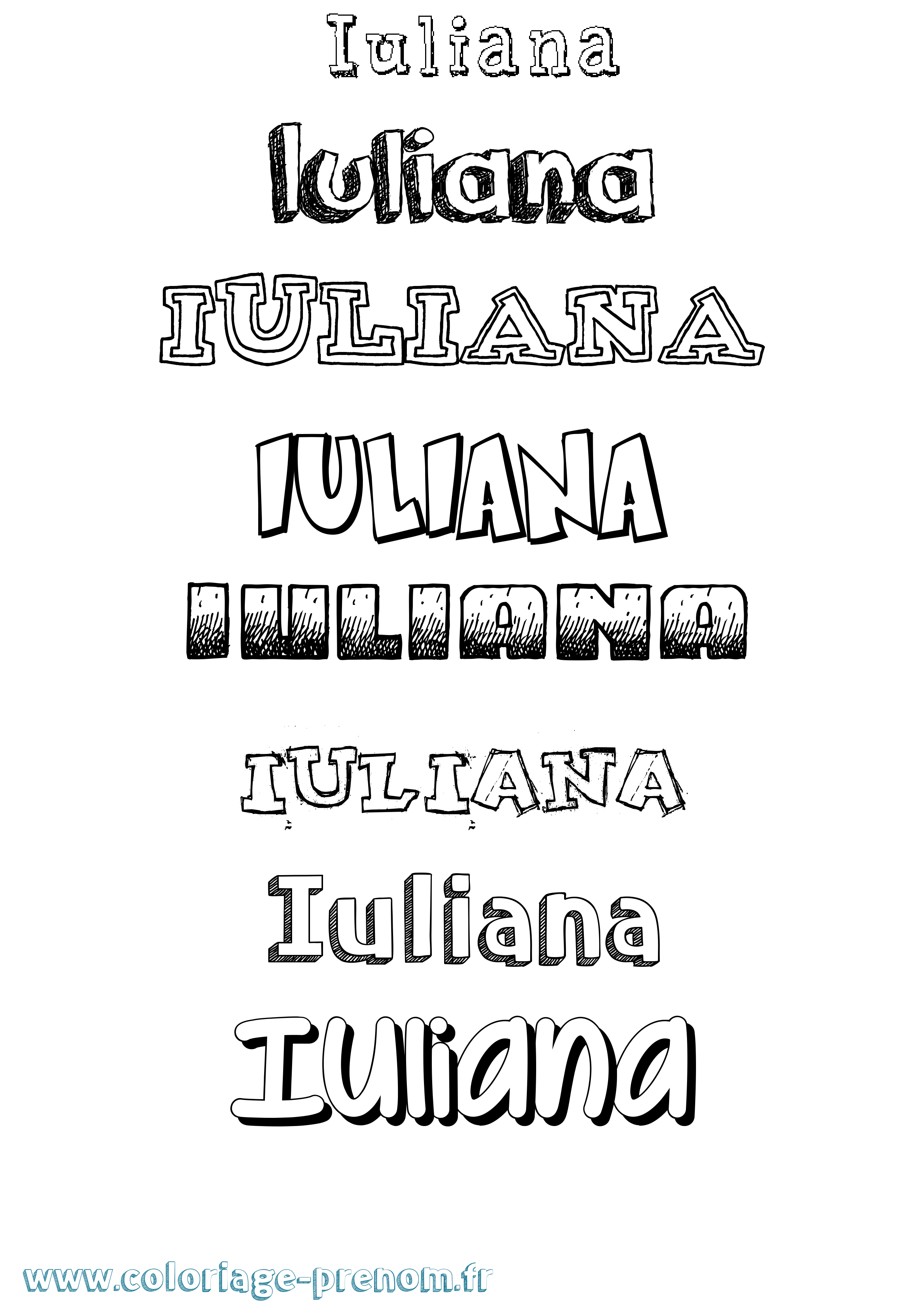 Coloriage prénom Iuliana Dessiné