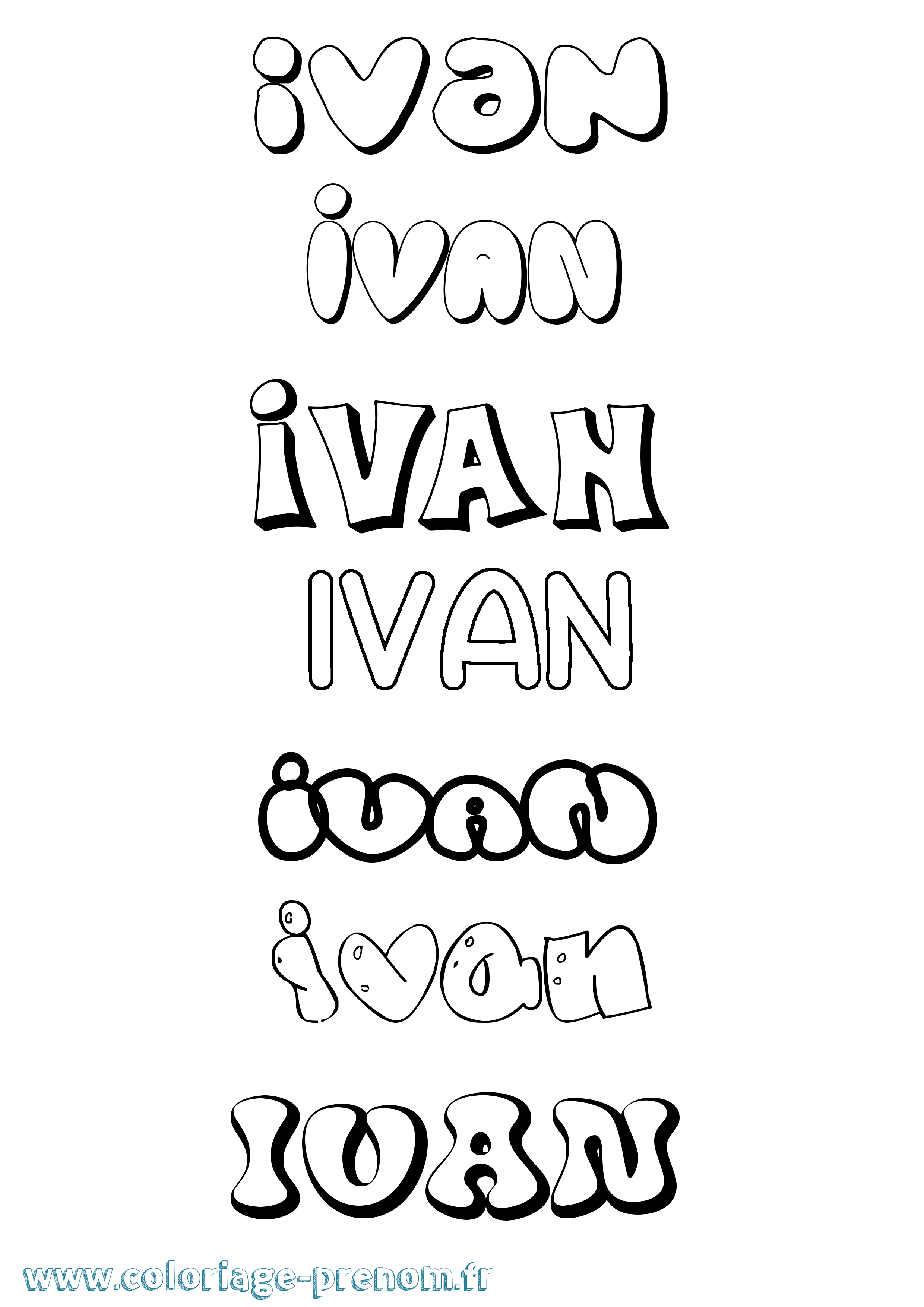 Coloriage prénom Ivan