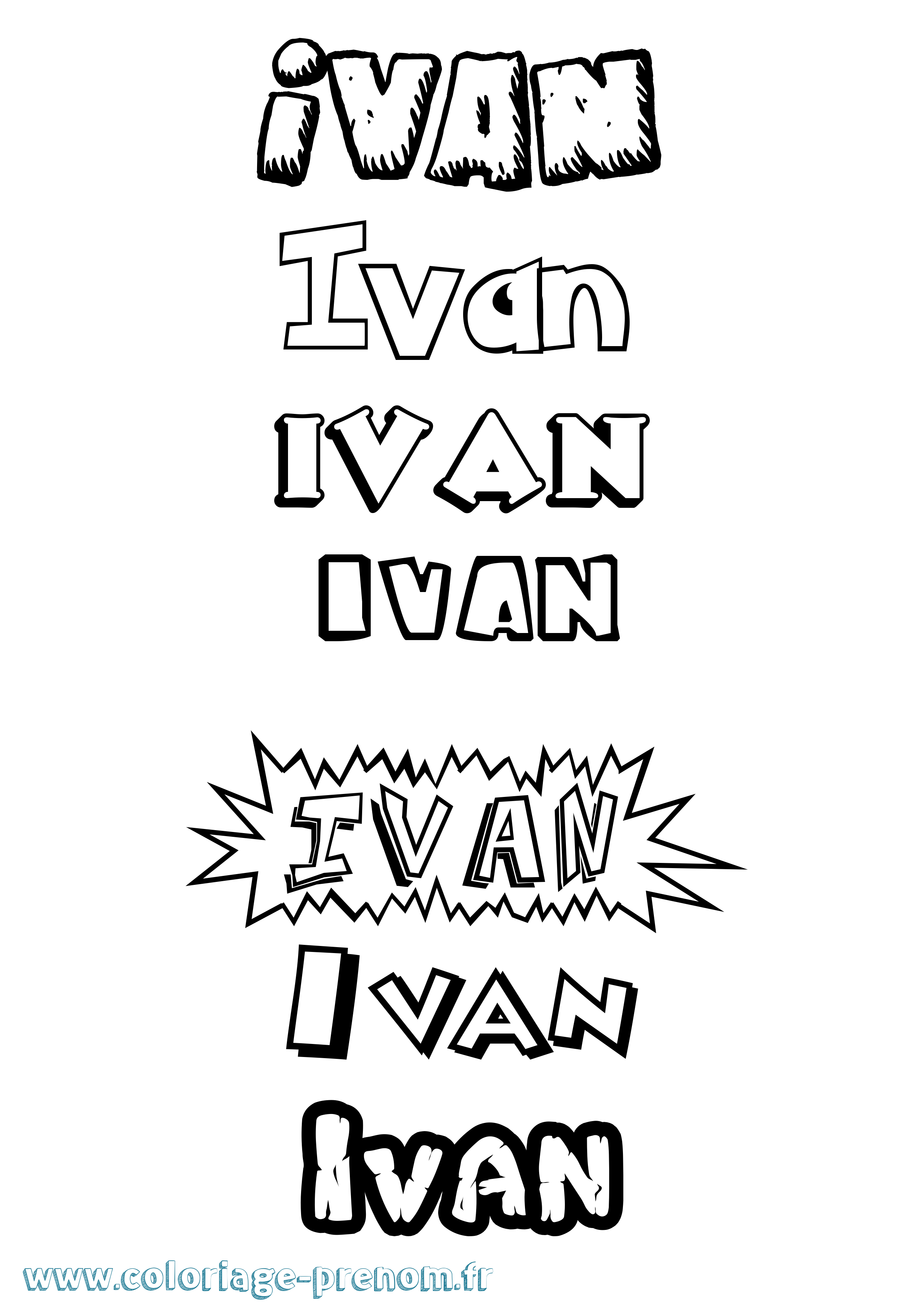 Coloriage prénom Ivan Dessin Animé