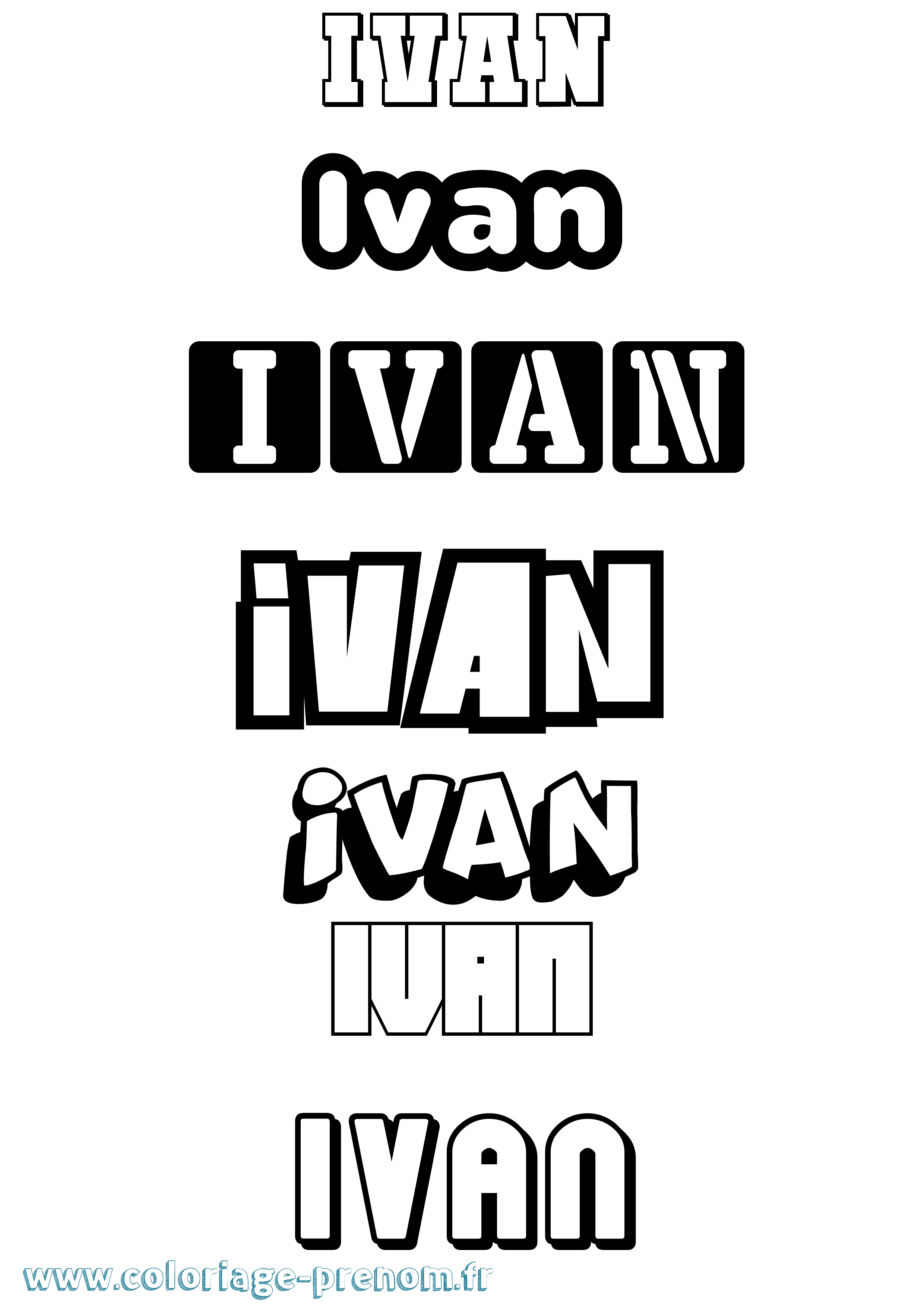 Coloriage prénom Ivan Simple