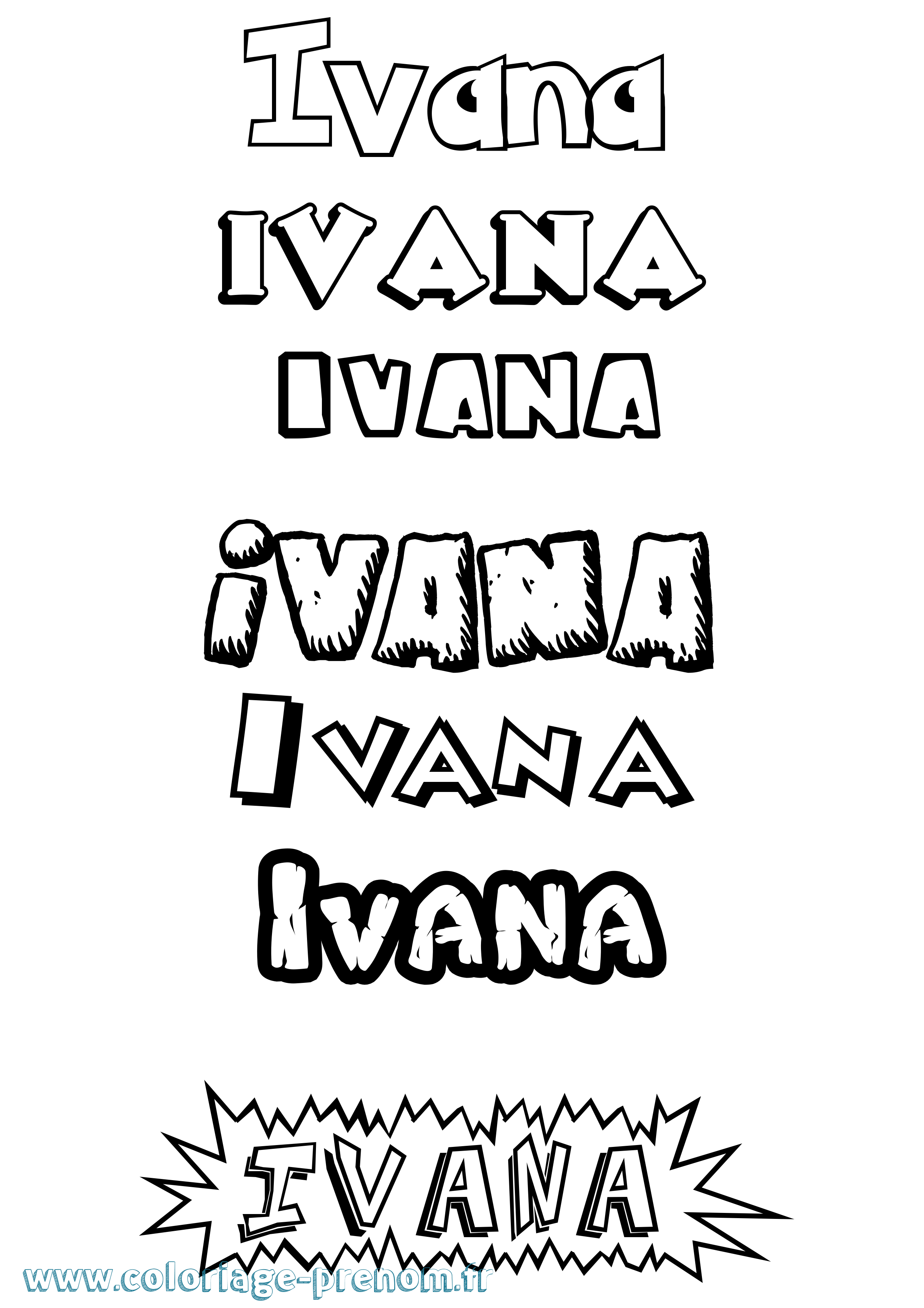 Coloriage prénom Ivana Dessin Animé