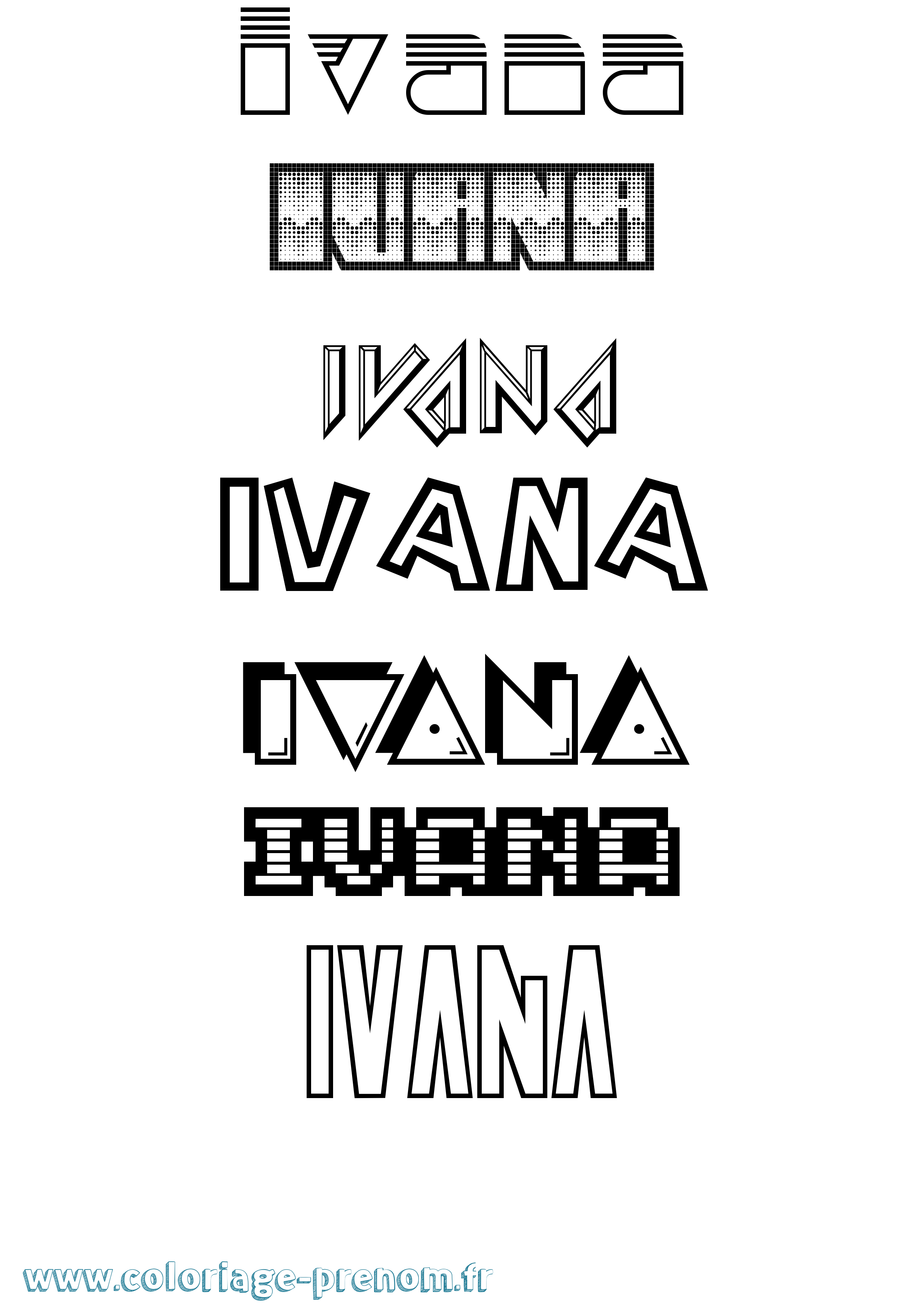 Coloriage prénom Ivana Jeux Vidéos